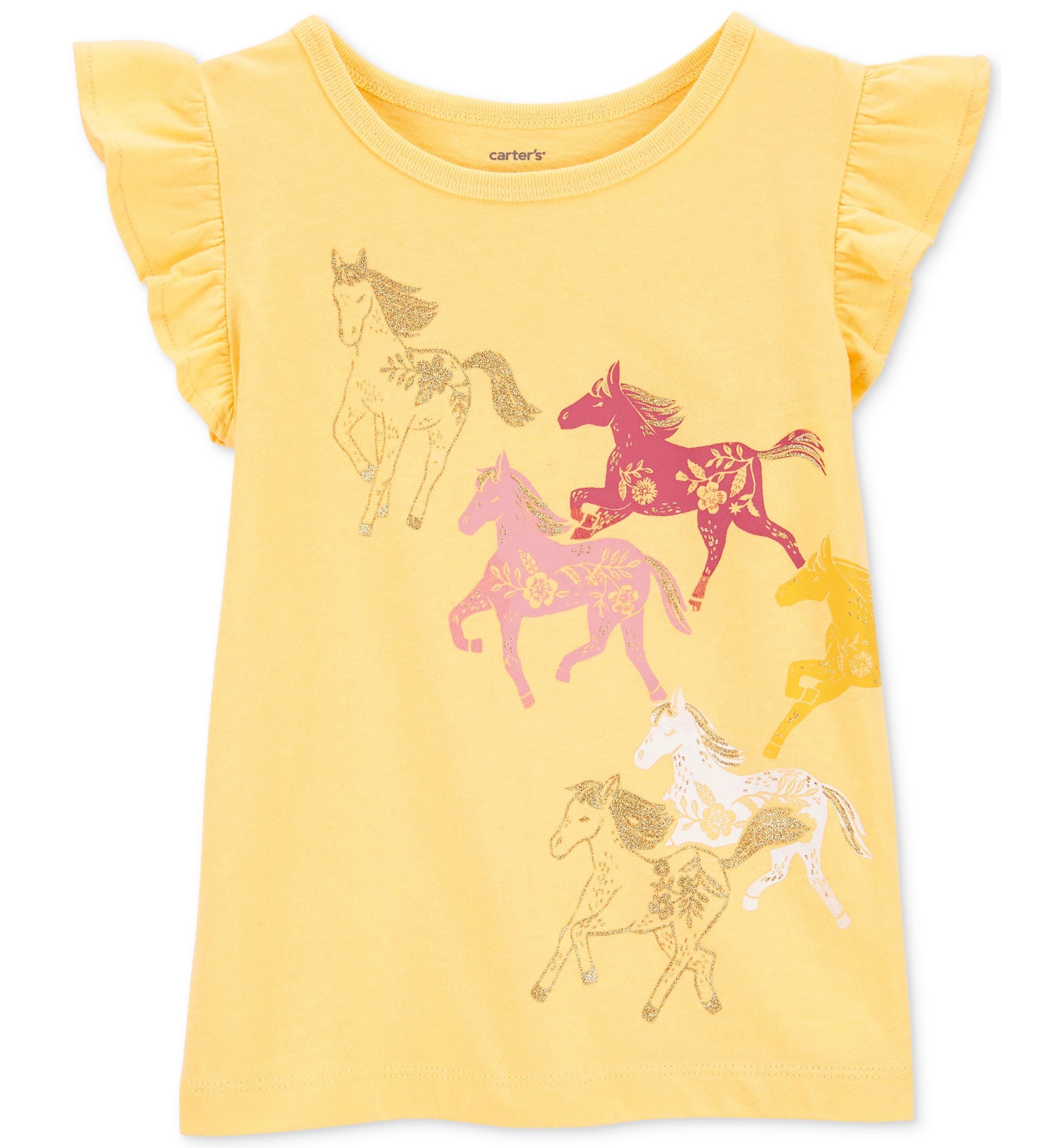 Carters Toddler Girls Graphic Print Flutter Shirt