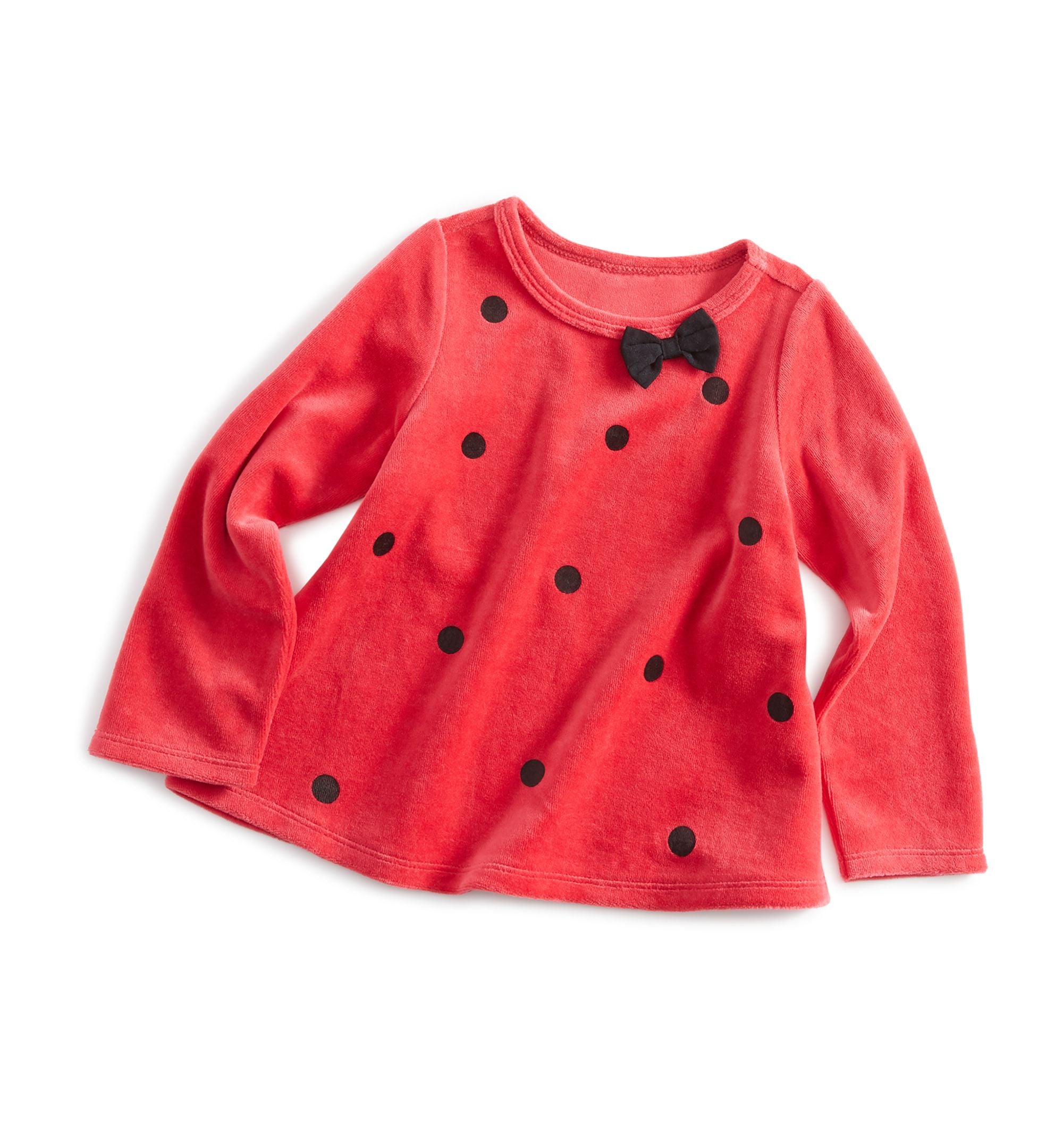 First Impressions Baby Girls Dot Velour Top