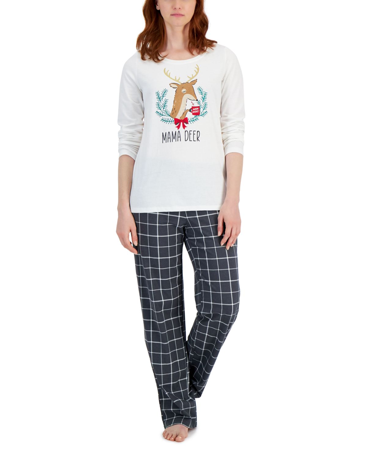 Matching Womens Mama Deer Mix It Family Pajama Set