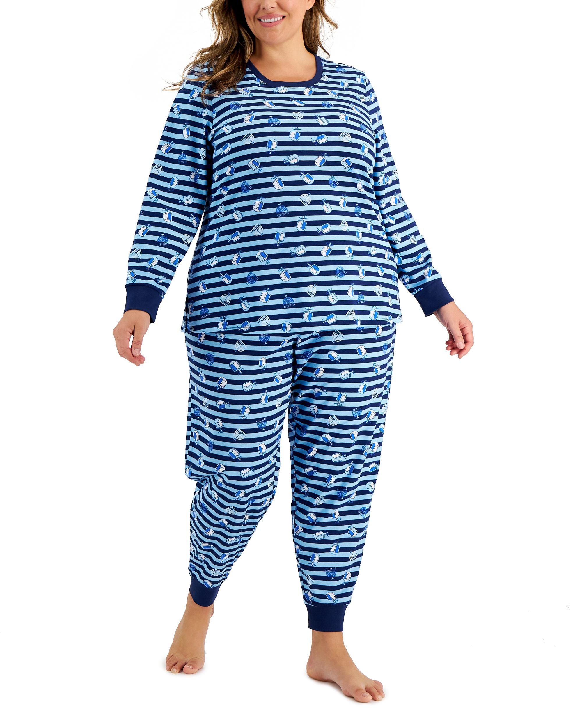Matching Plus Size Hanukkah Family Pajama Set