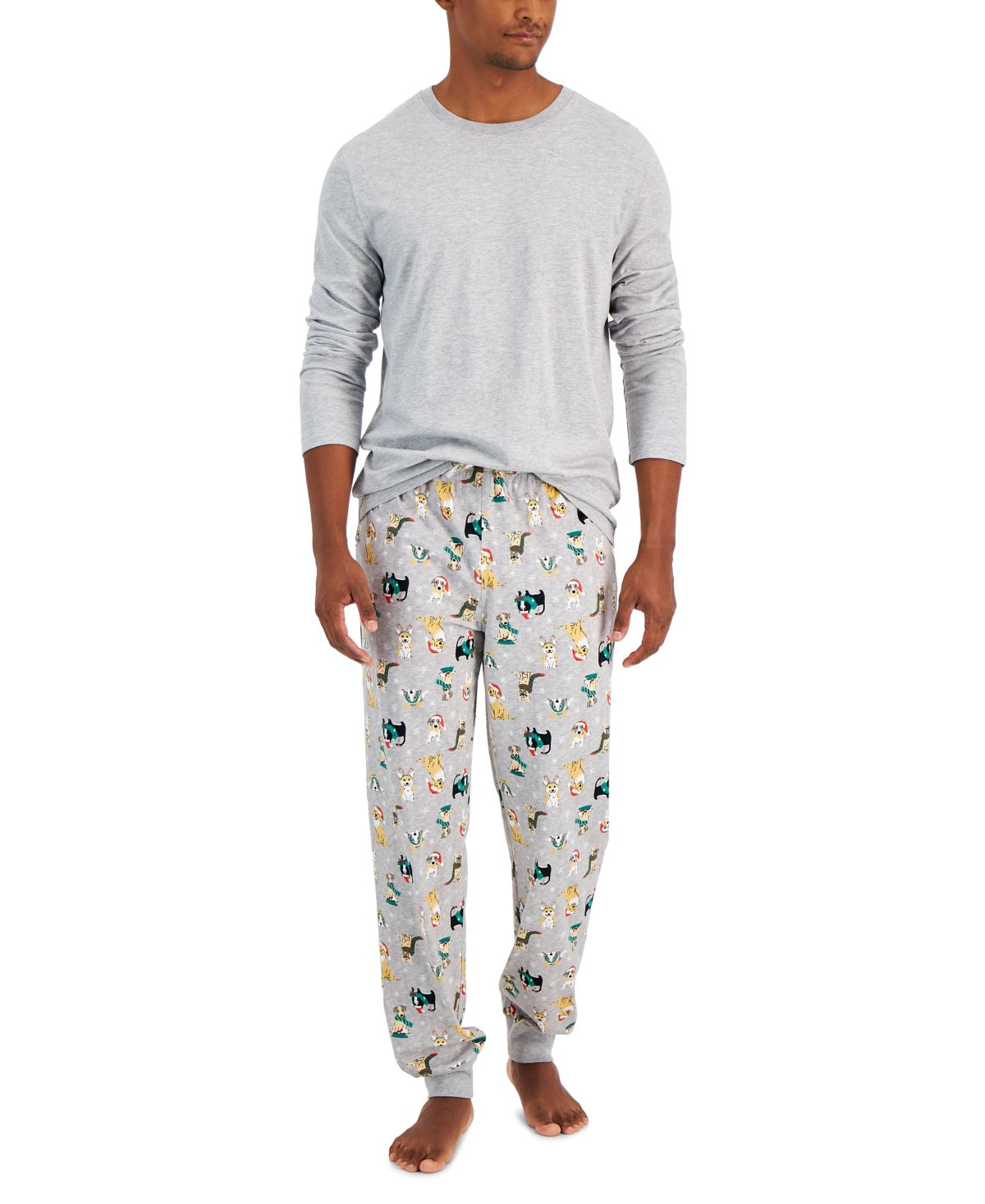 Matching Mens Holiday Dogs Mix It Family Pajama Set