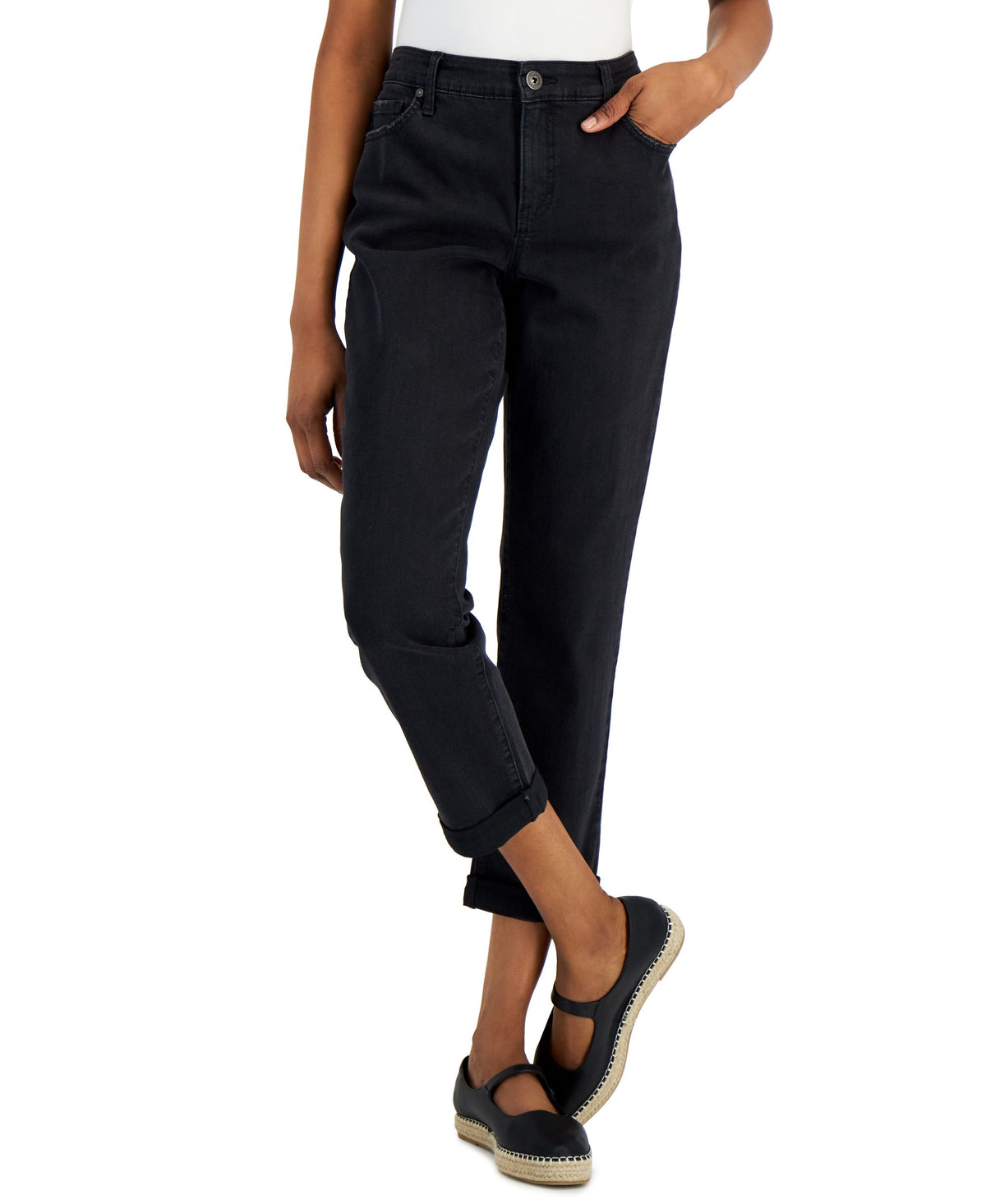 Style & Co Distressed Girlfriend Jeans