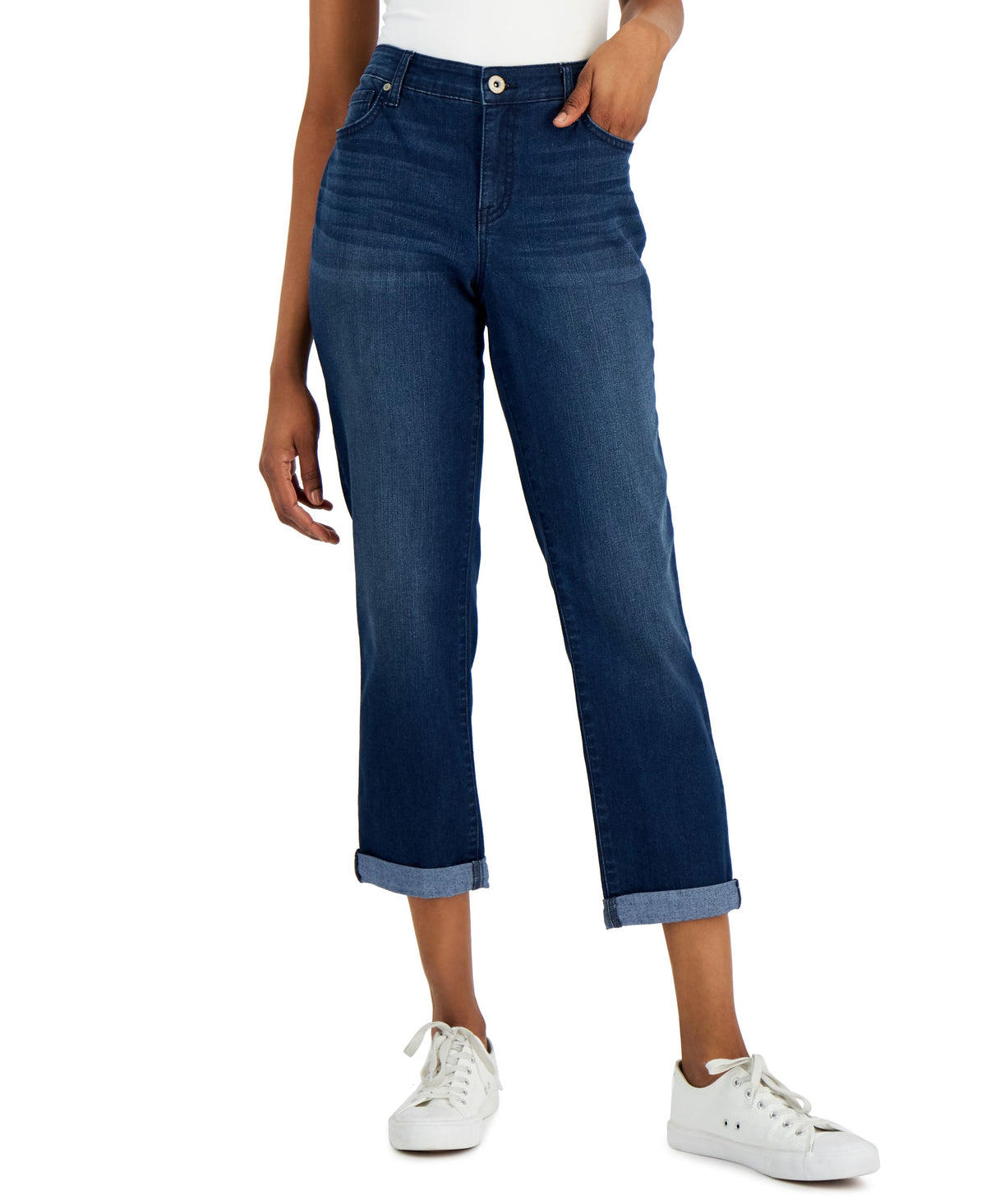 Style & Co Distressed Girlfriend Jeans