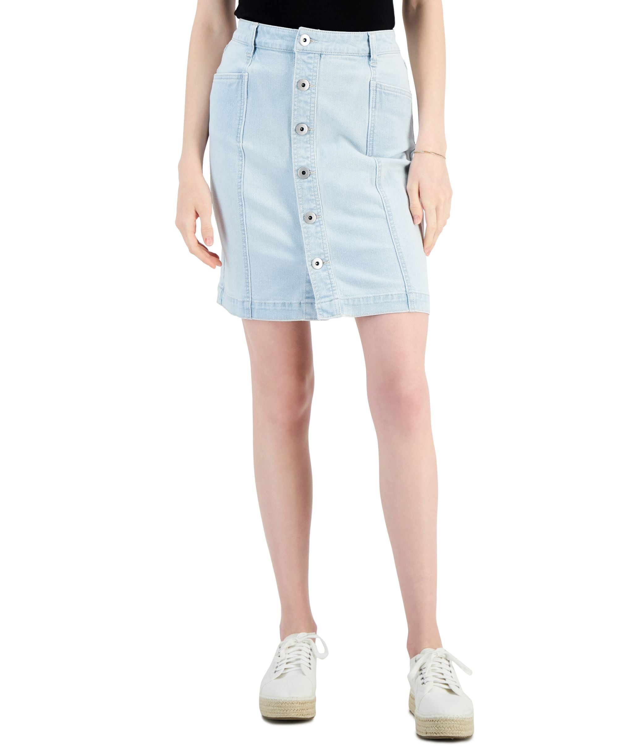 Style & Co Button Fly Denim Skirt