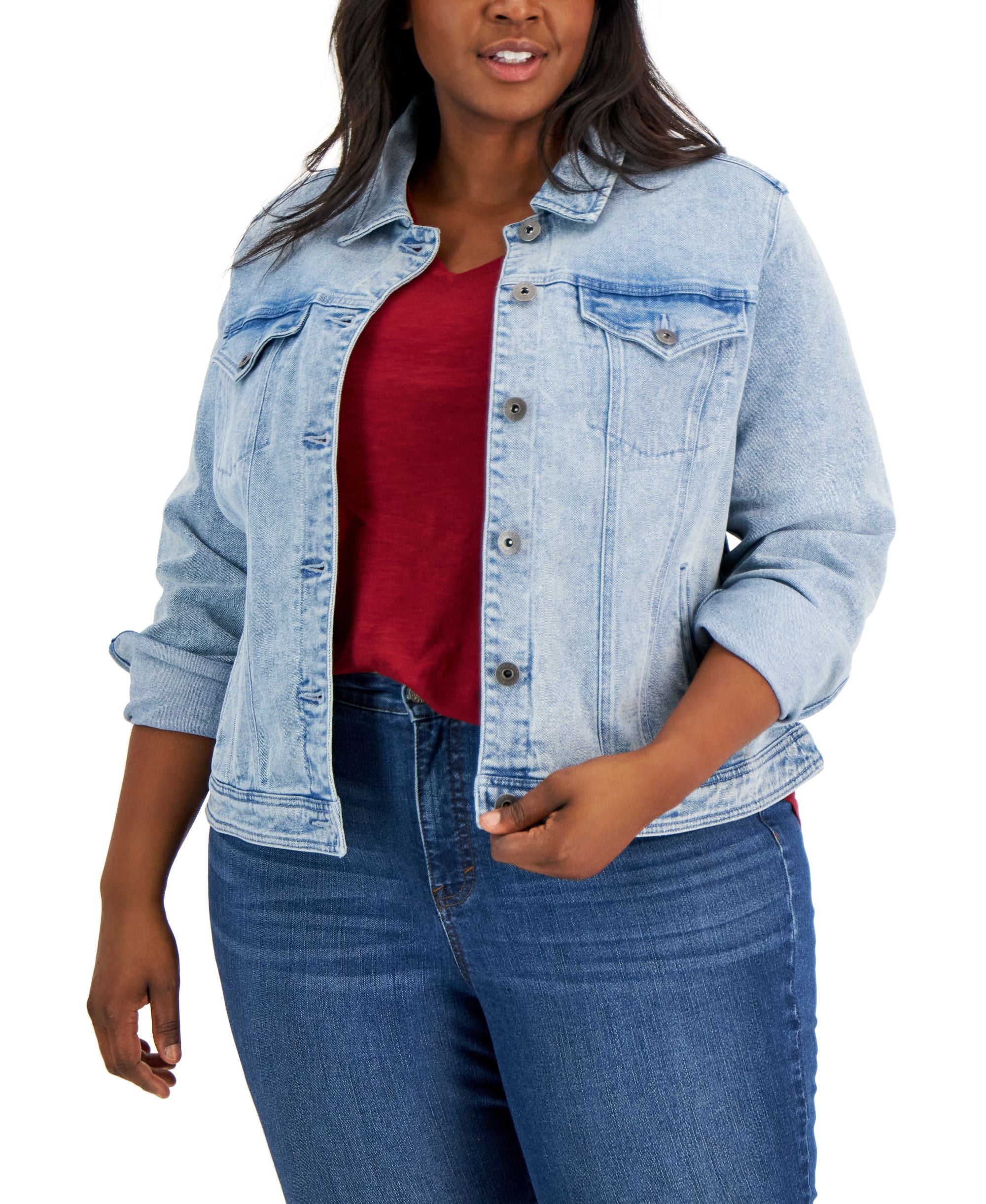 Style & Co Plus Size Basic Denim Jacket