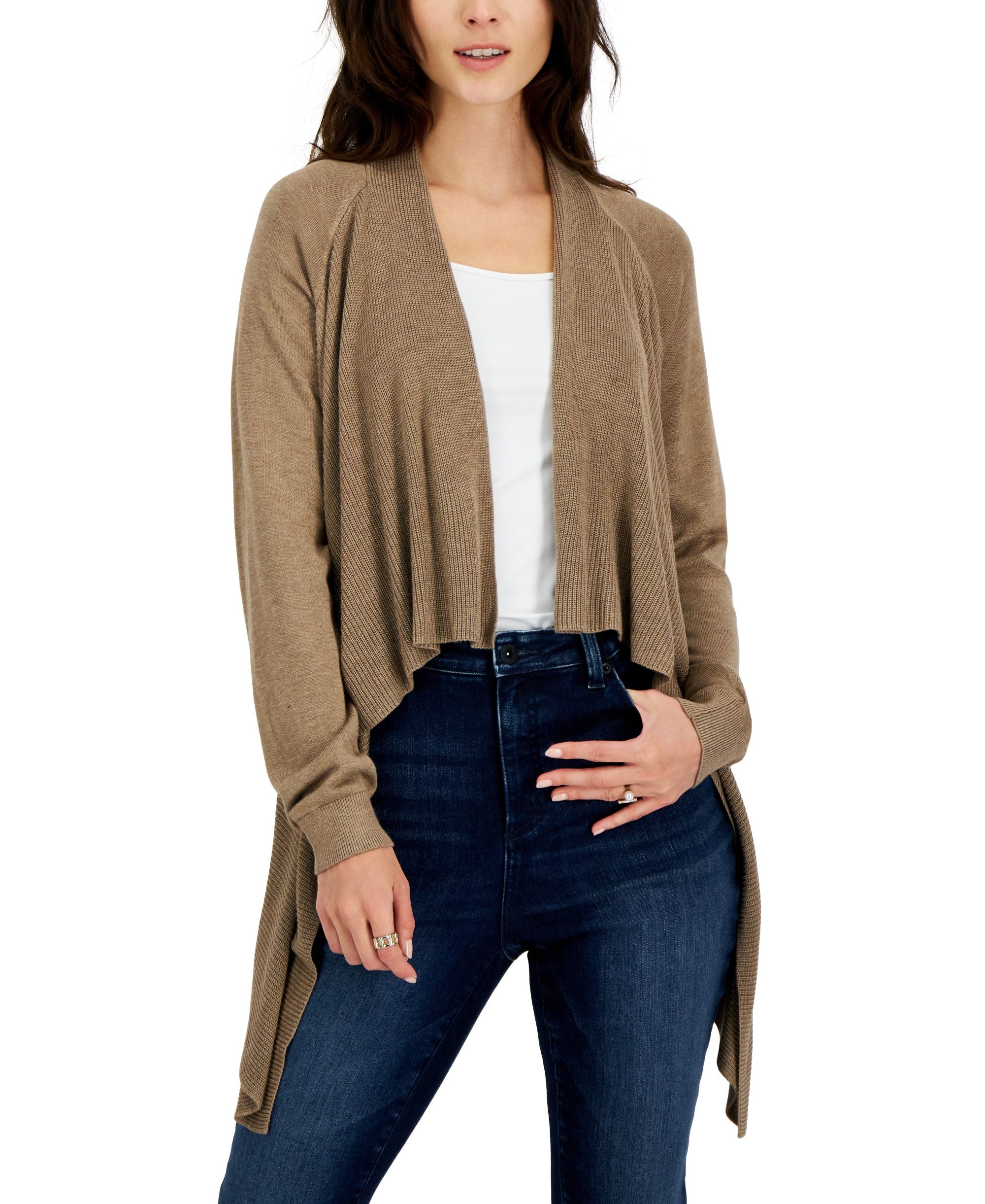 International Concepts Womens Cascade Open Front Cardigan