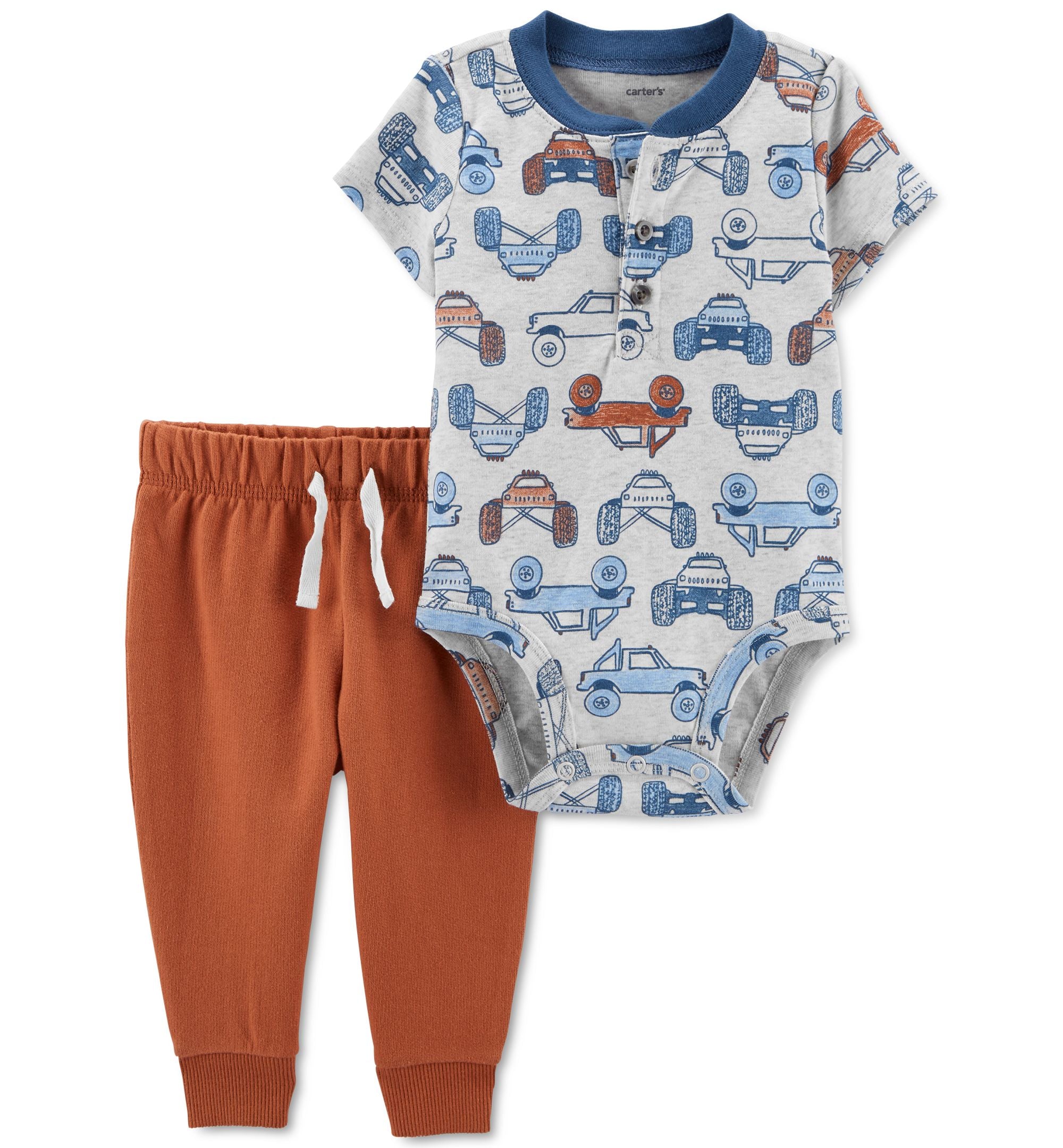 Carters Baby Boys 2 Piece Bodysuit Pants Set