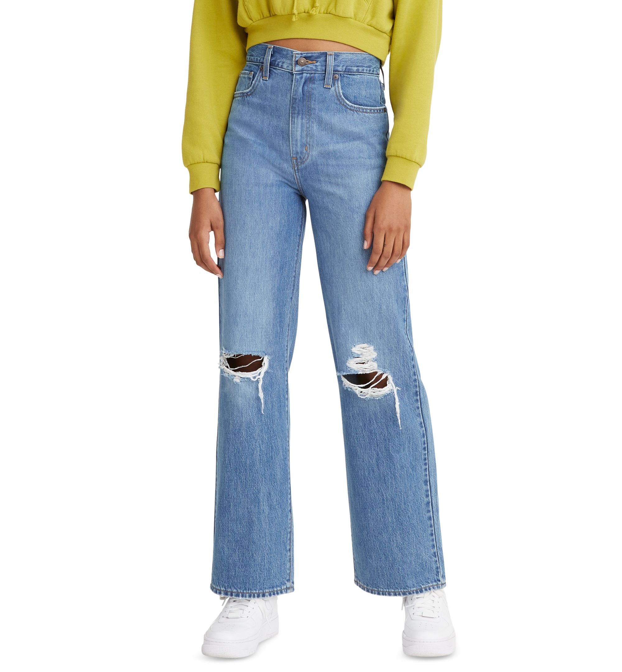 Women's High-Waisted Straight Jeans