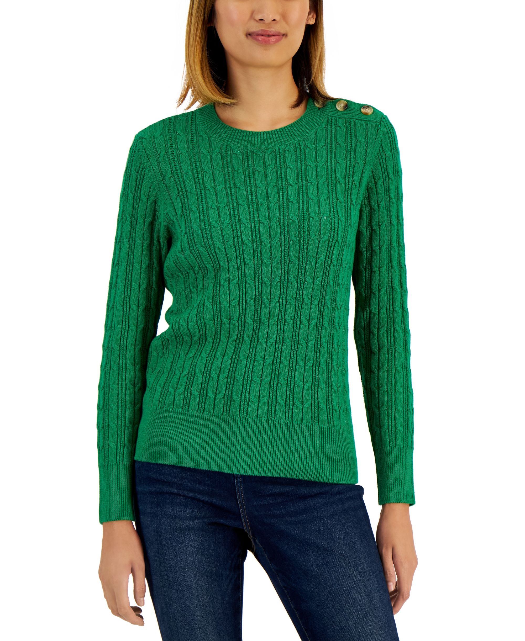 Charter Club Button Shoulder Sweater