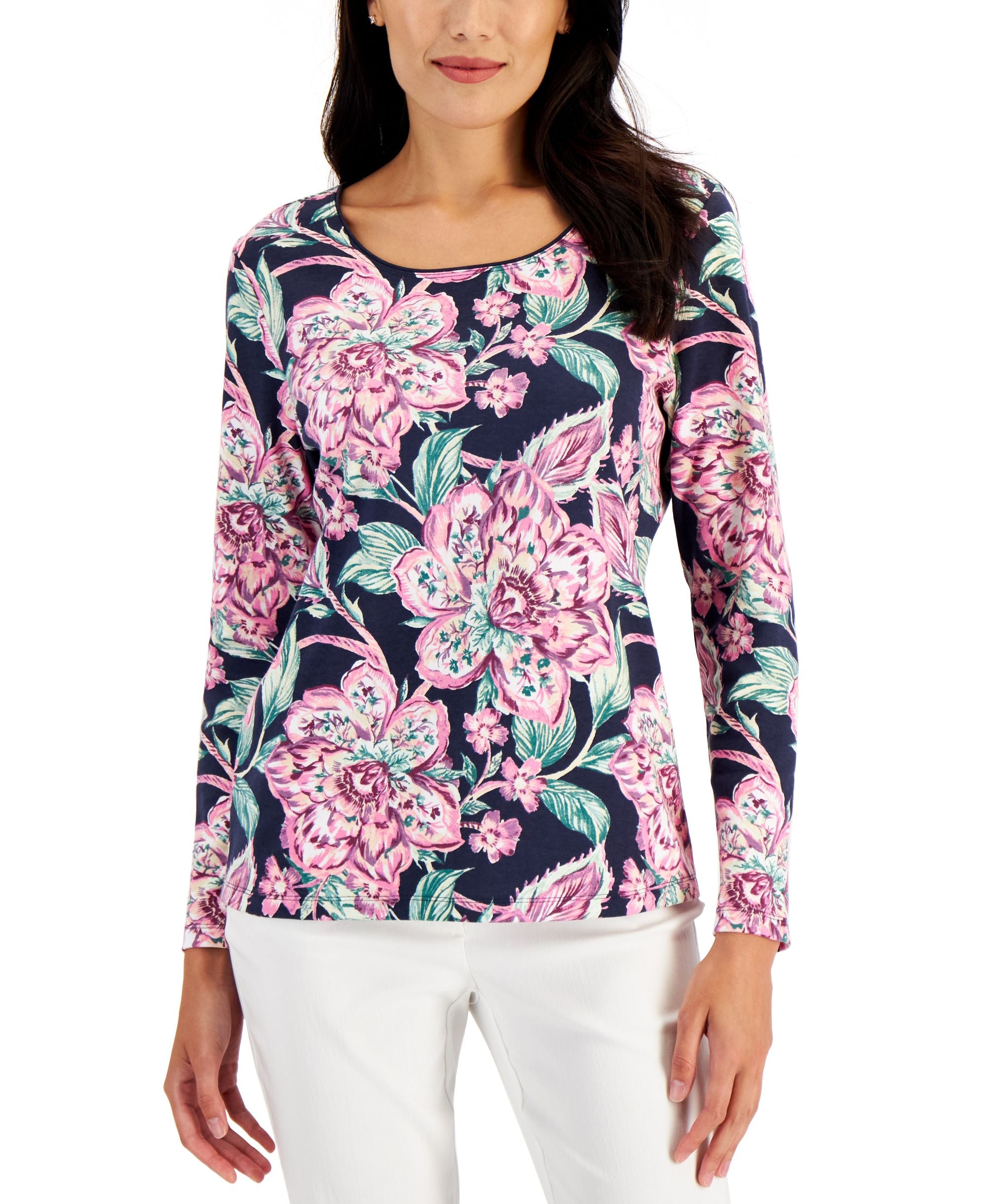 Women's Folk Floral Printed Top