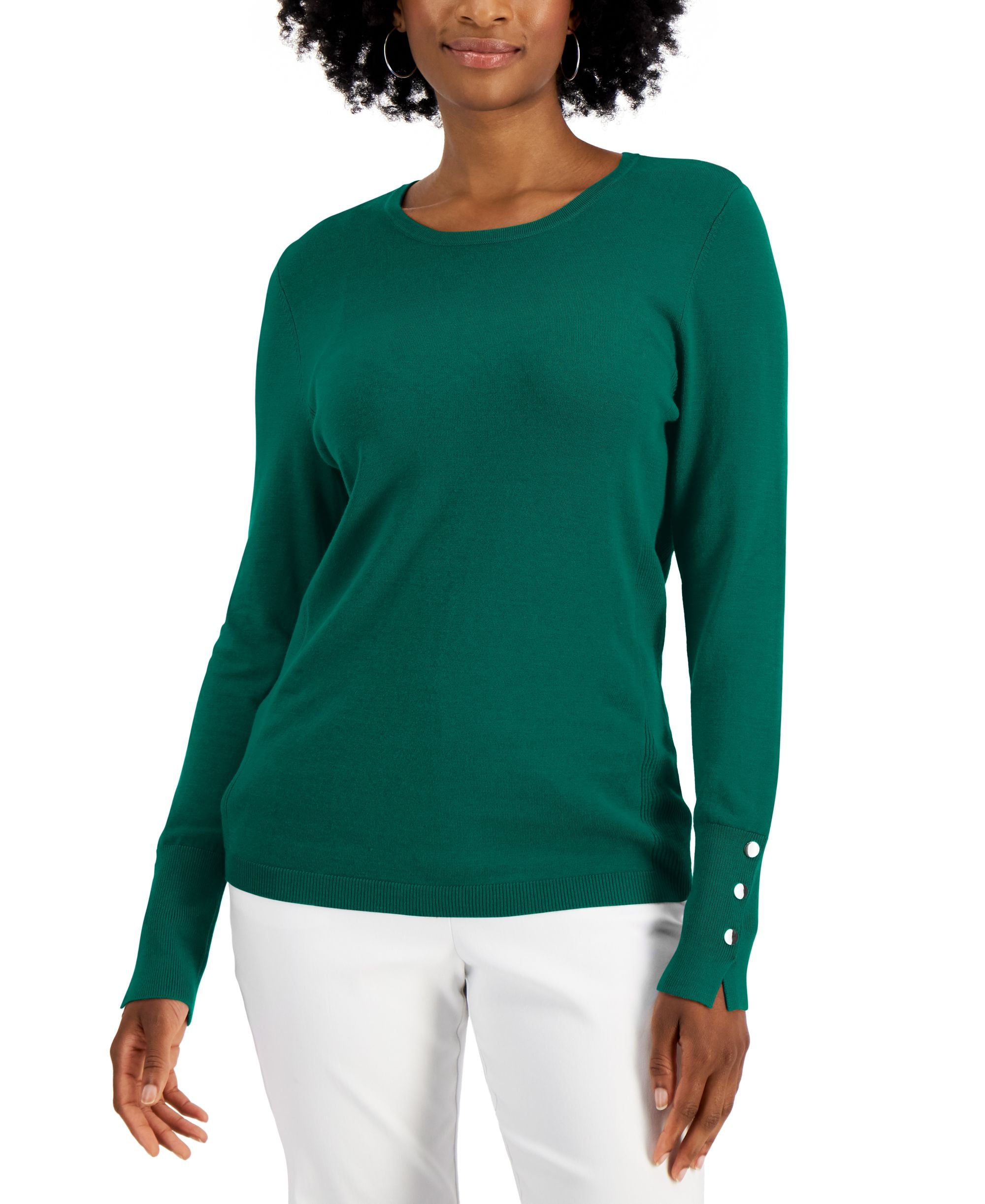 JM Collection Petite Rivet Detail Sweater