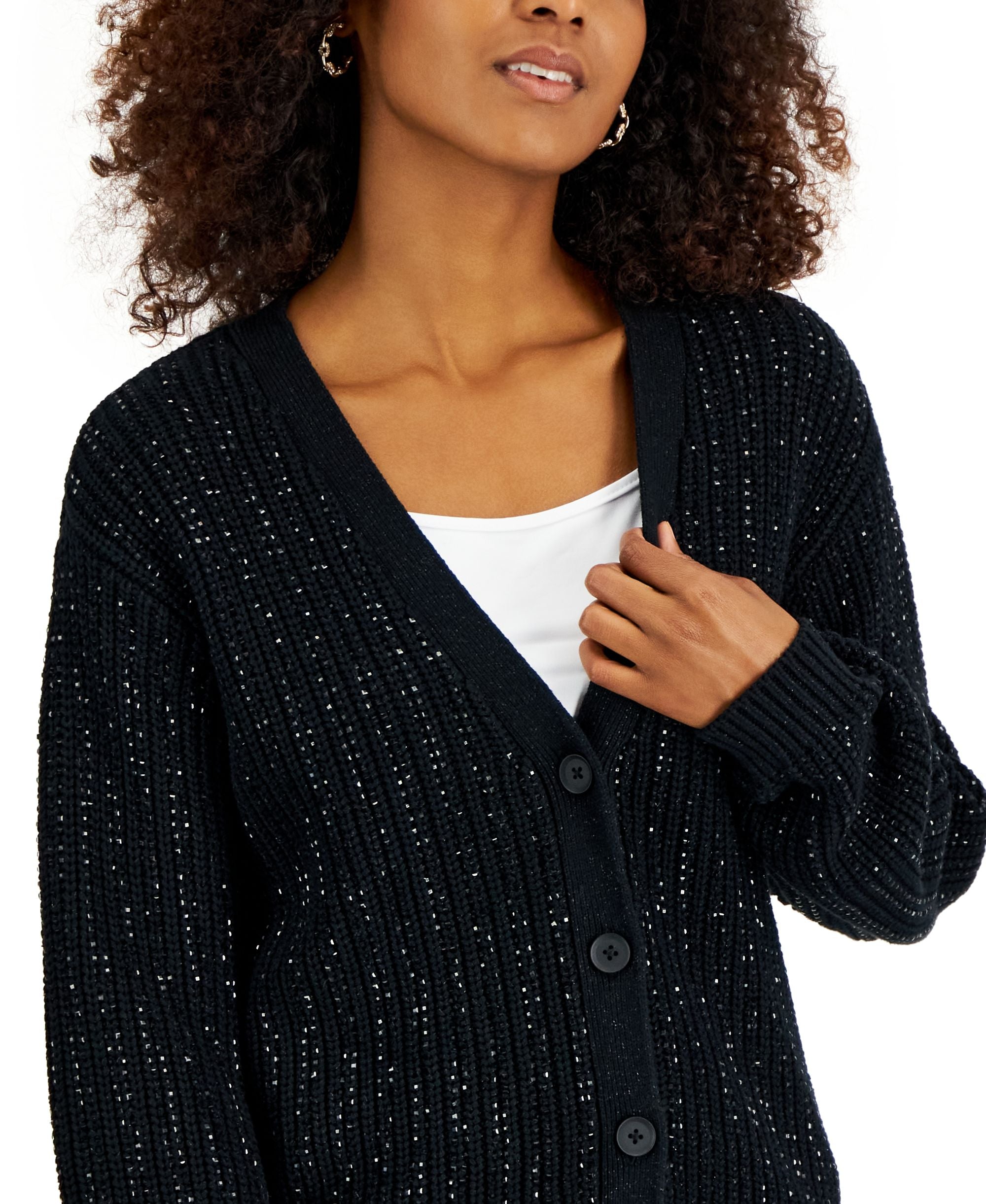 INC International Concepts Womens Rhinestone Cardigan