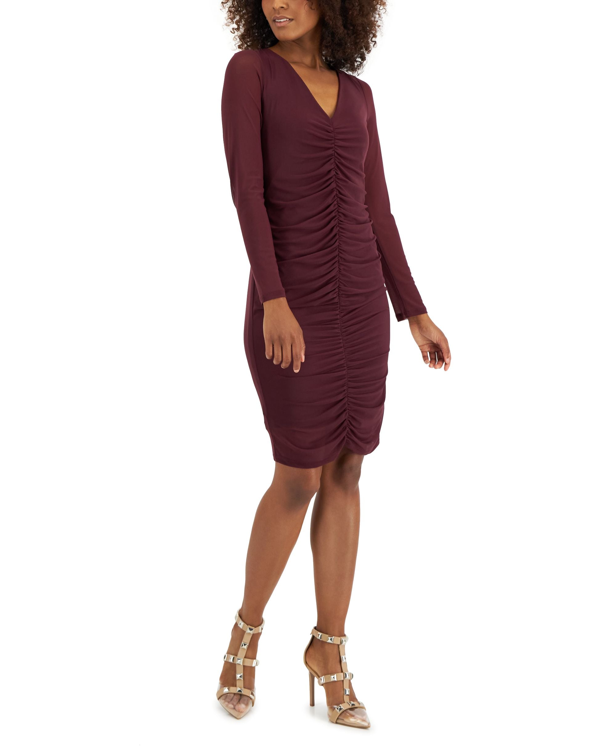 INC International Concepts Petite Ruched Bodycon Dress