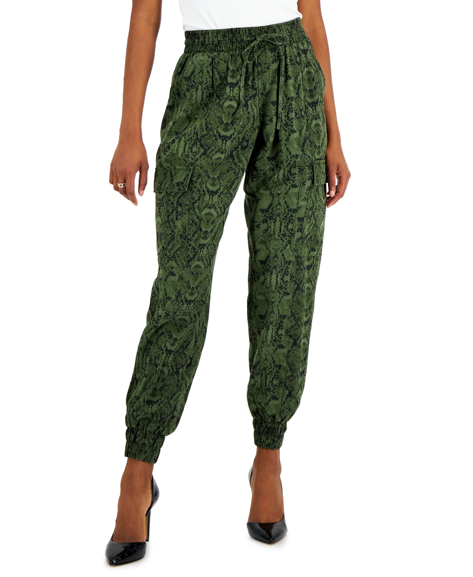 Women's High-Rise Printed Utility Joggers