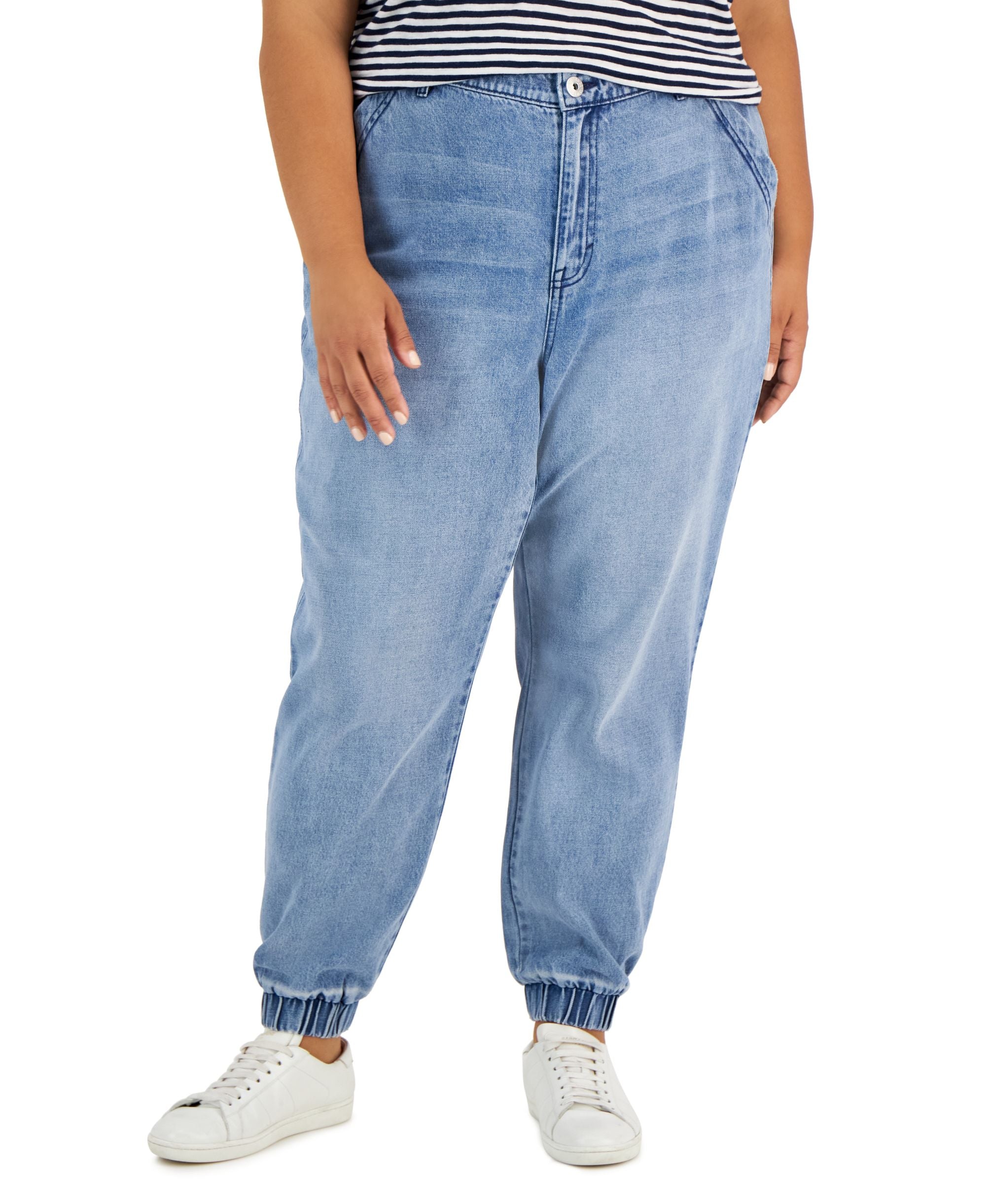 Style & Co Plus Size Utility Denim Jogger Pants