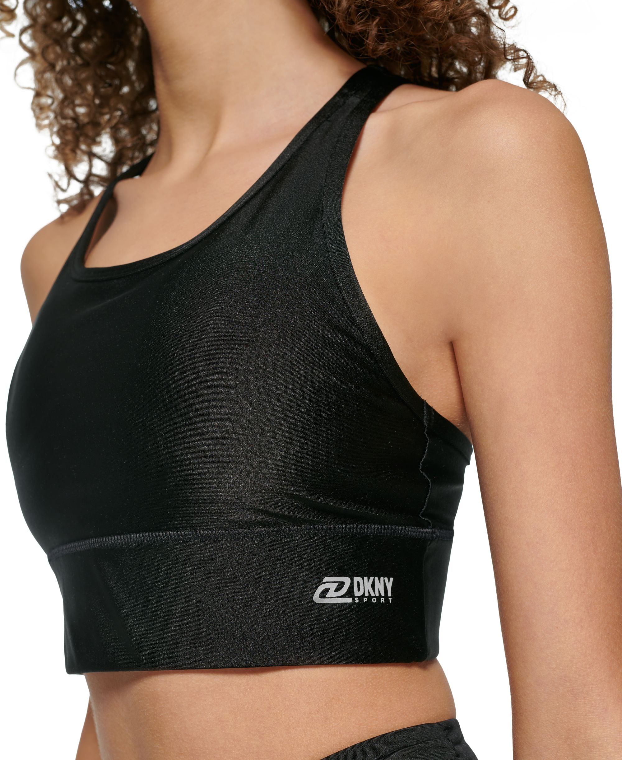 DKNY Sport Womens High Shine Low Impact Sports Bra