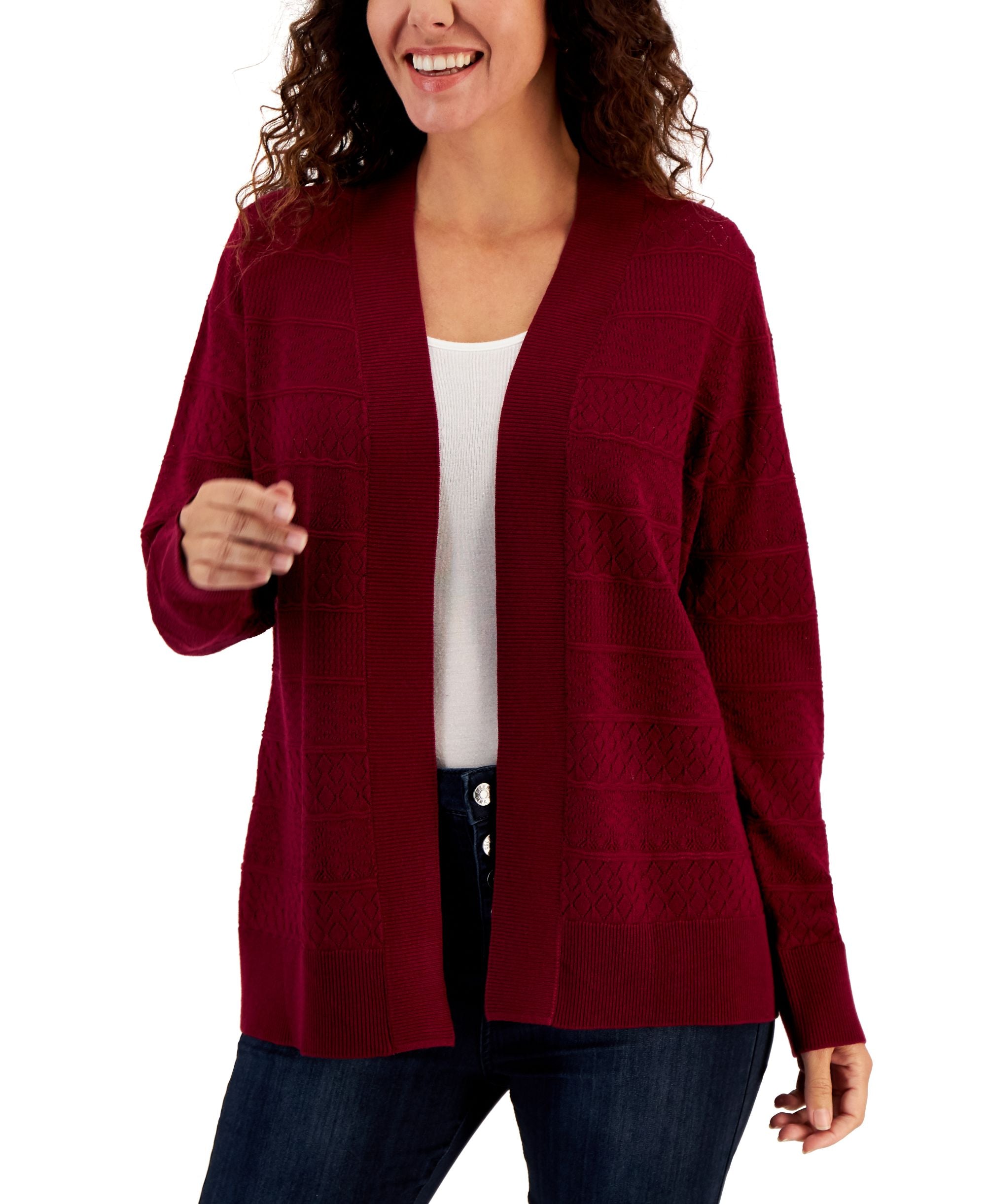 Women's Pointelle Stitch Cardigan