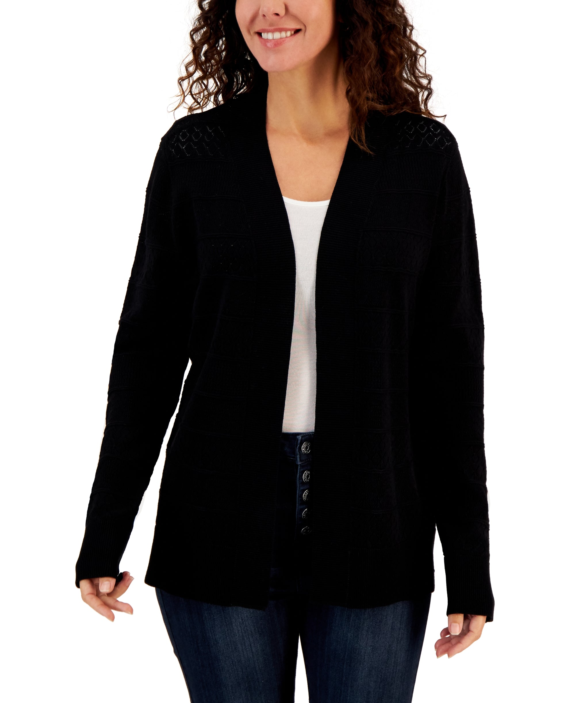Women's Pointelle Stitch Cardigan
