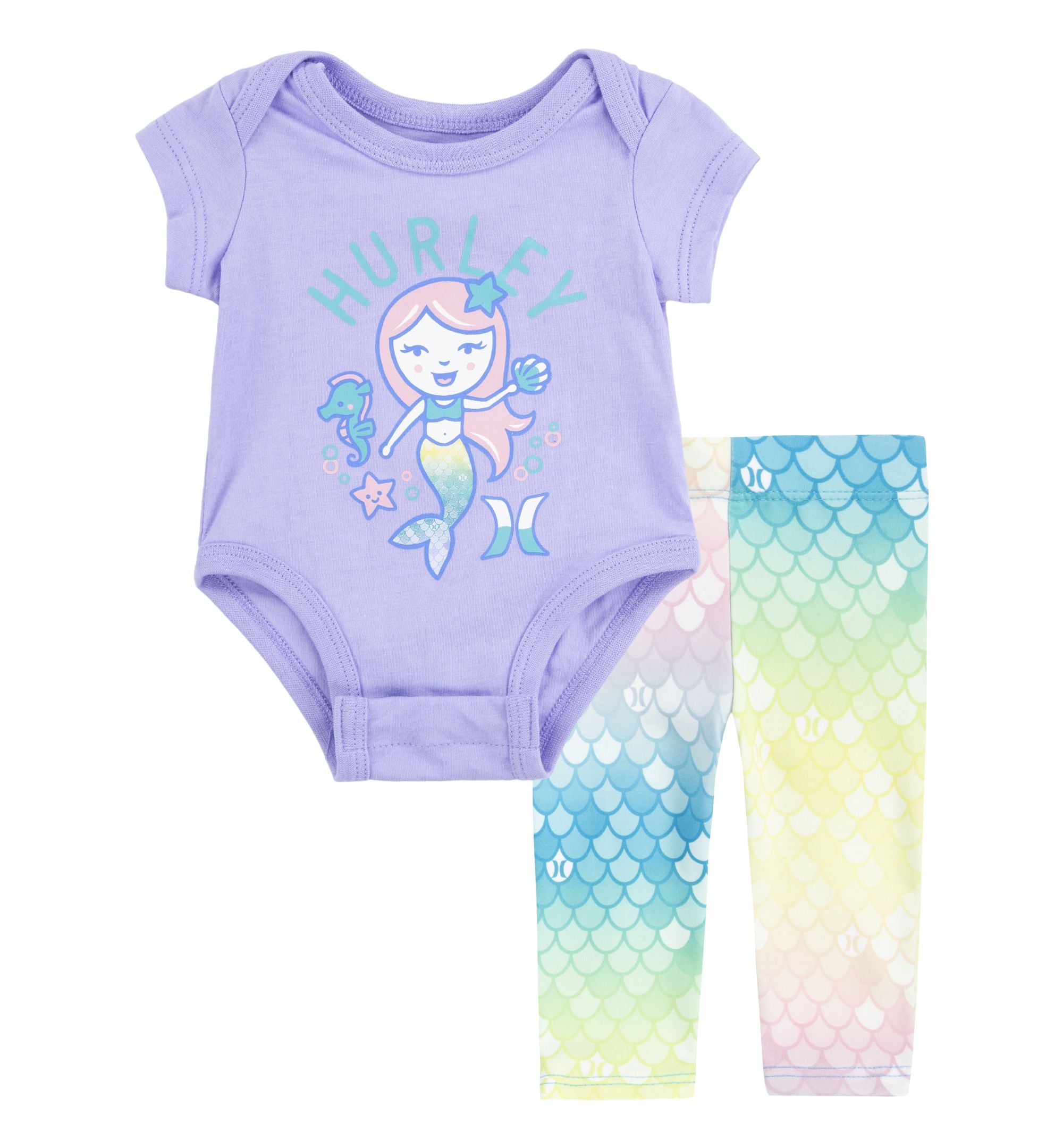 Hurley Baby Girls Bodysuit Ruffled Leggings 2 Piece Set