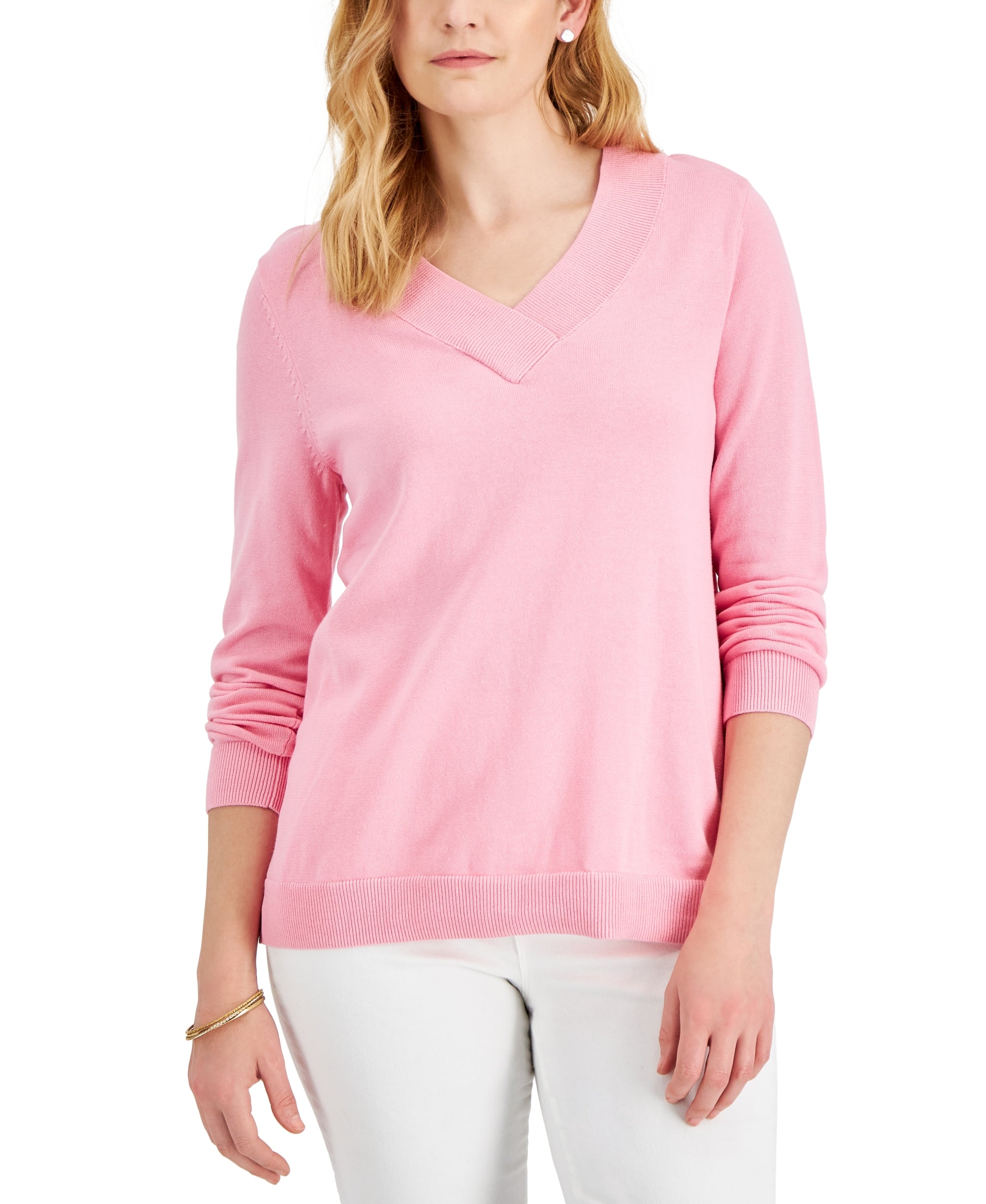 Women's Cotton V-Neck Sweater