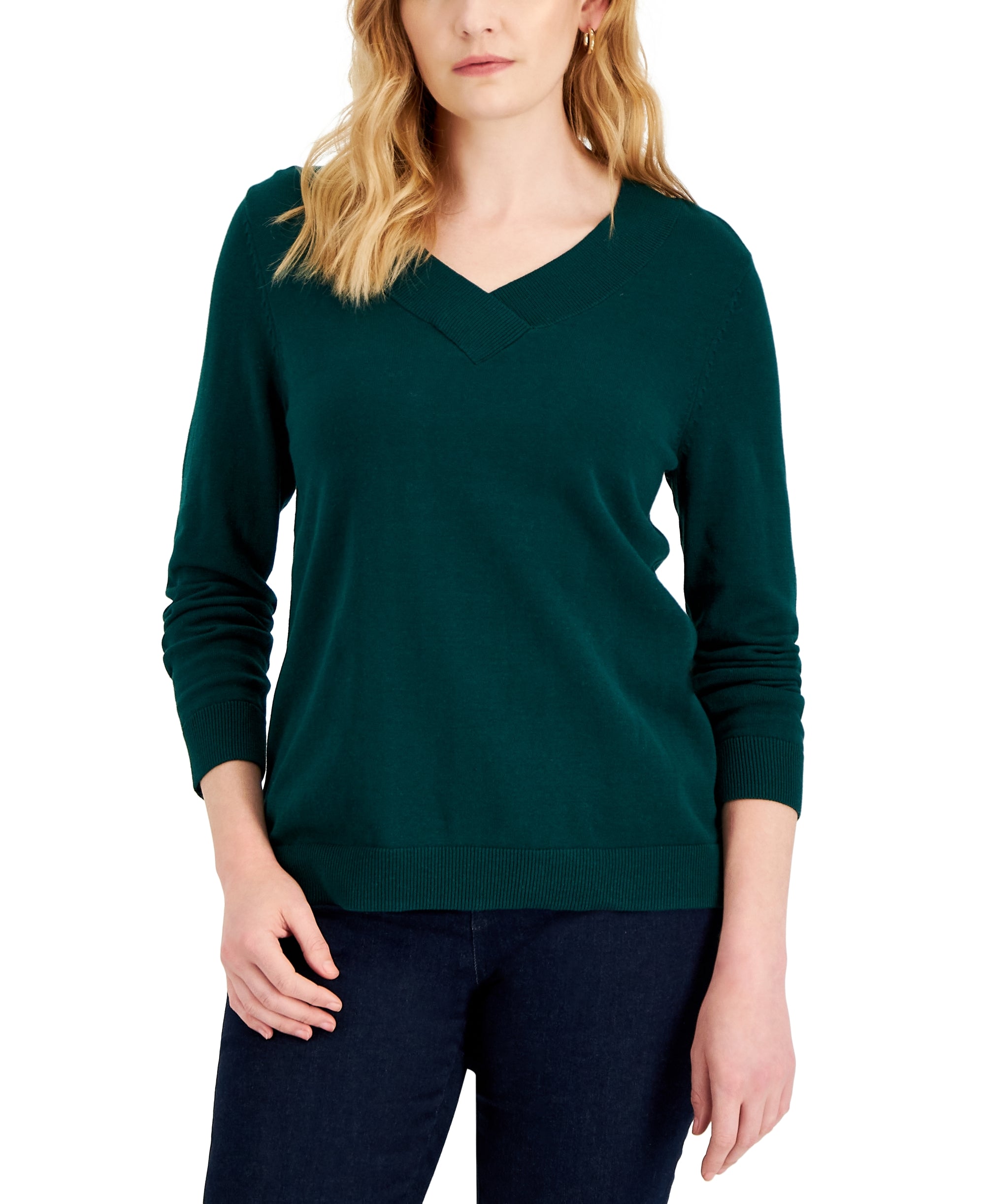 Women's Cotton V-Neck Sweater