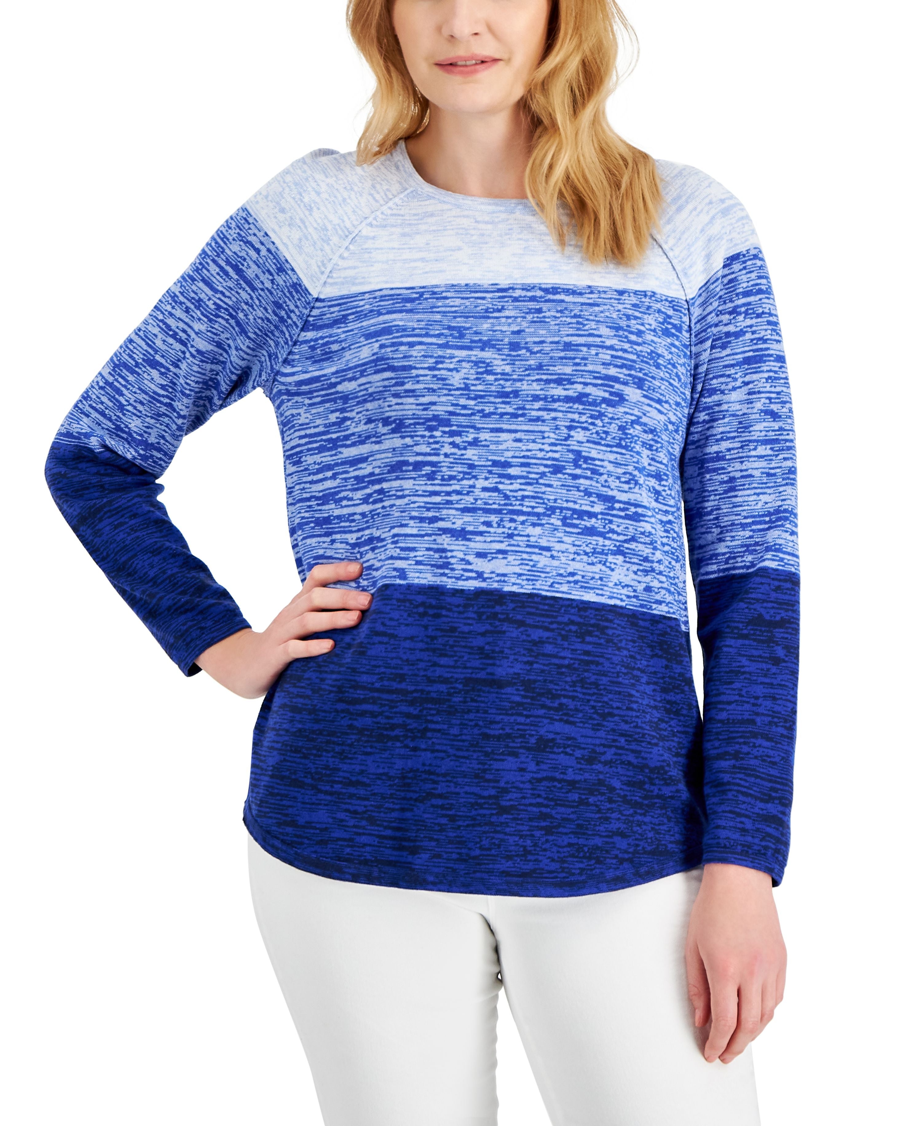 Women's Cotton Colorblocked Sweater