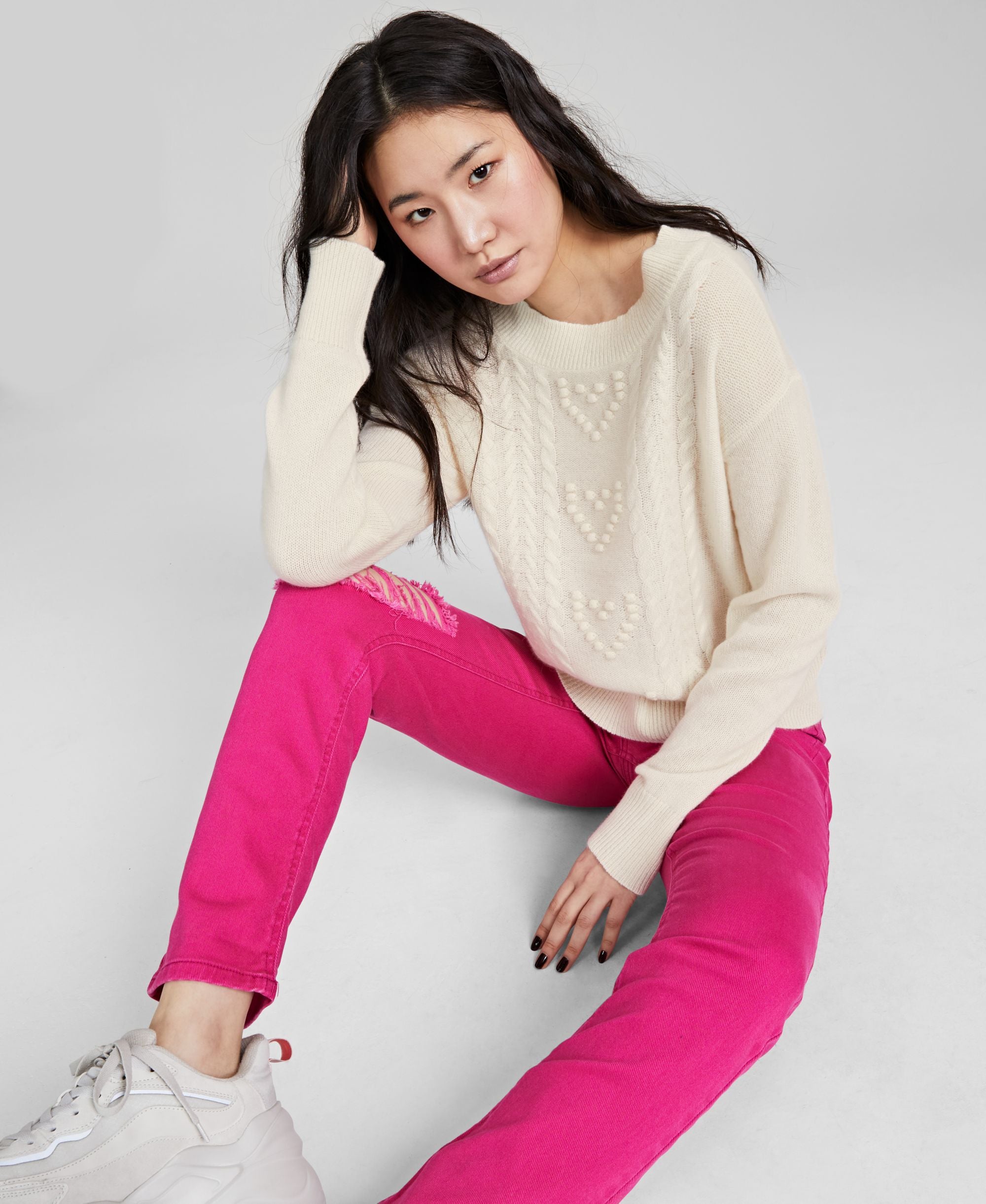 Charter Club Womens 100 Cashmere Heart Sweater