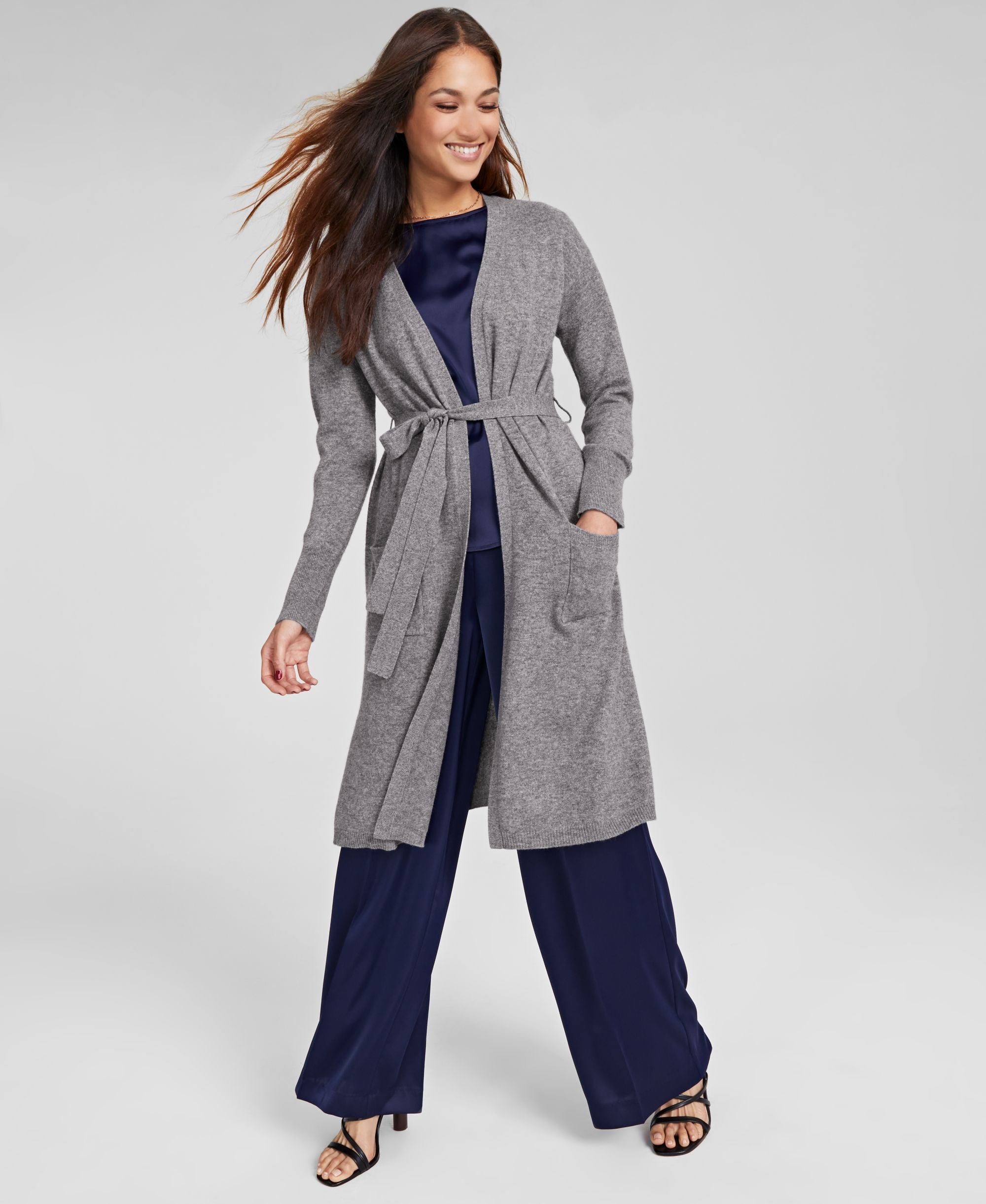 Charter Club Womens 100 Cashmere Belted Cardigans