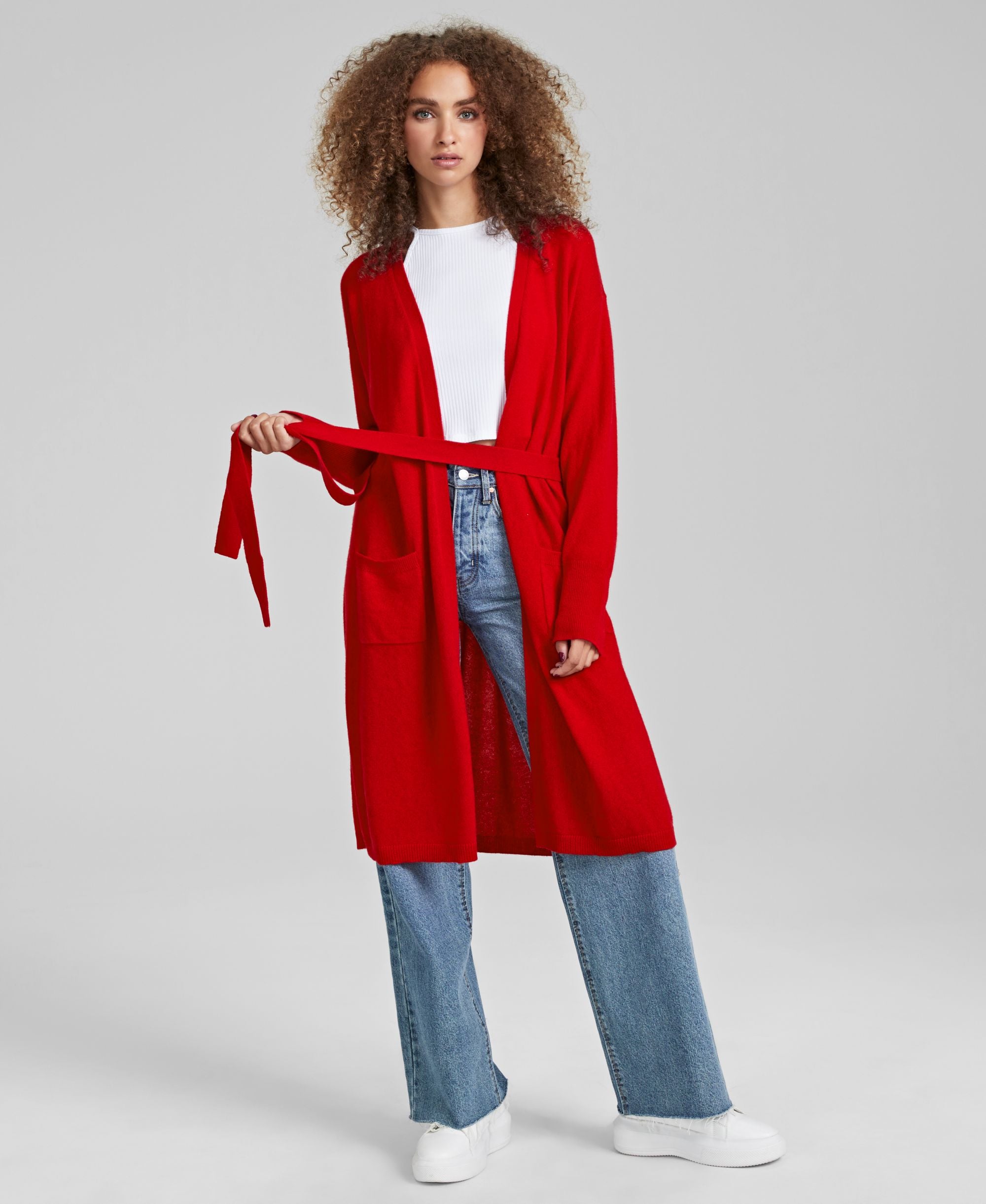 Charter Club Womens 100 Cashmere Belted Cardigans