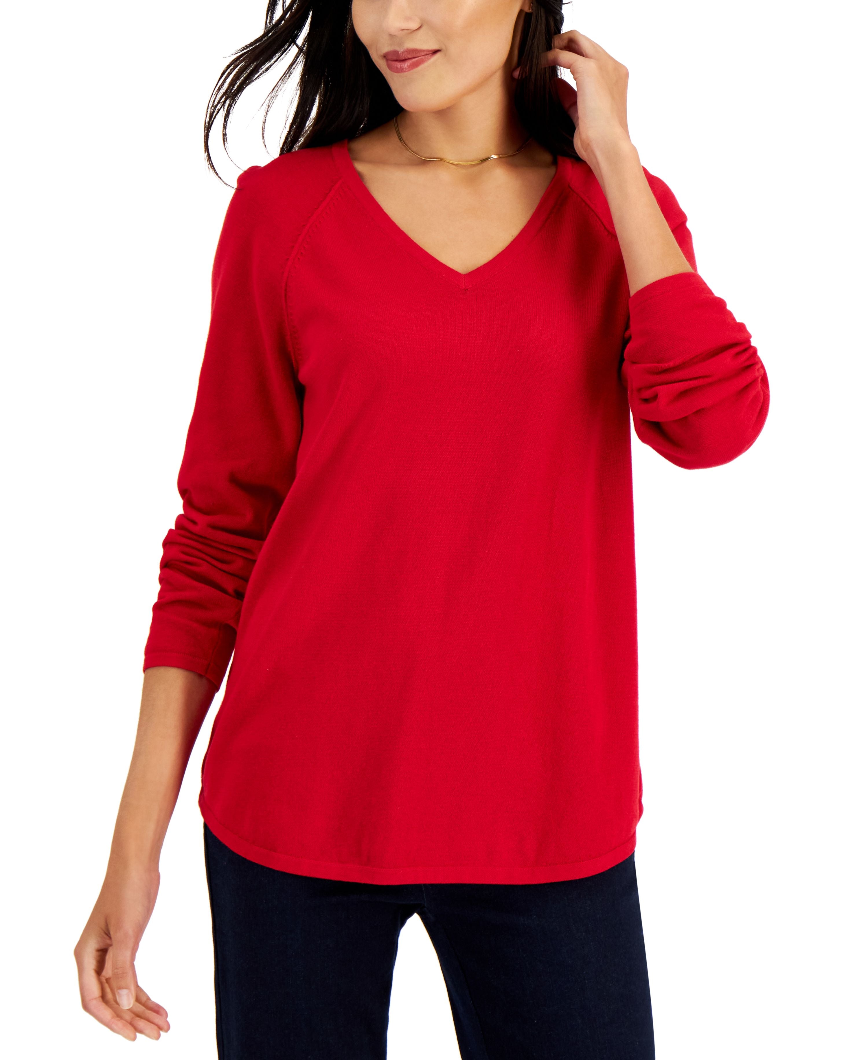 Women's Cotton V-Neck Sweater