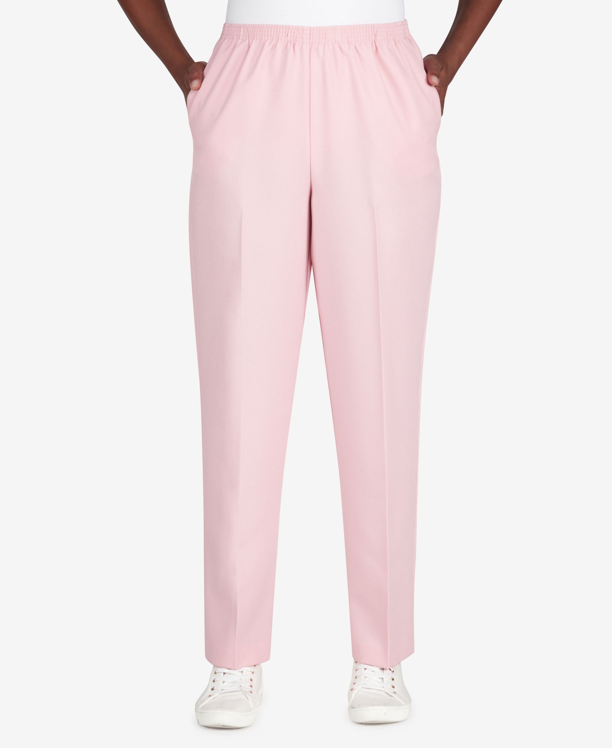 Womens Classics Texture Straight Leg Short Length Pants