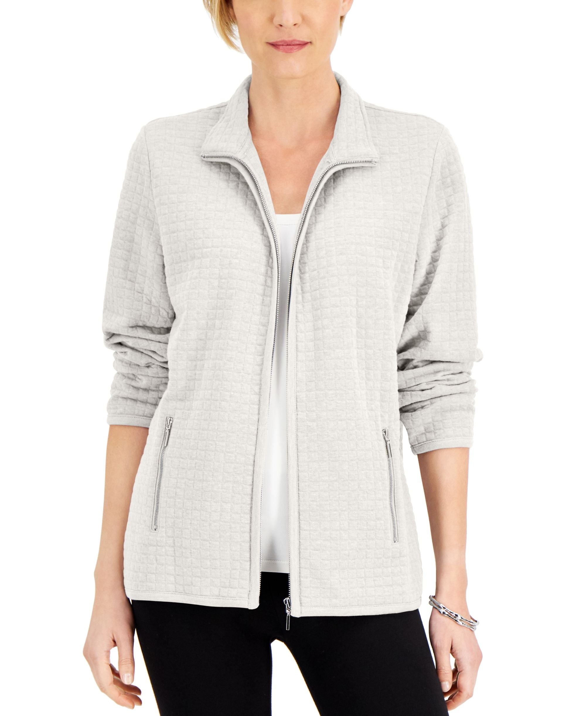 Karen Scott Quilted Fleece Jacket