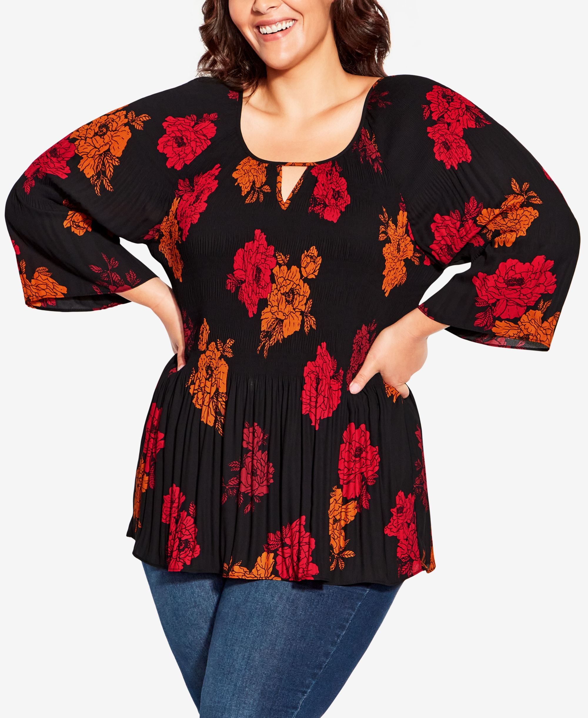 Plus Size Fairville Pleated Top