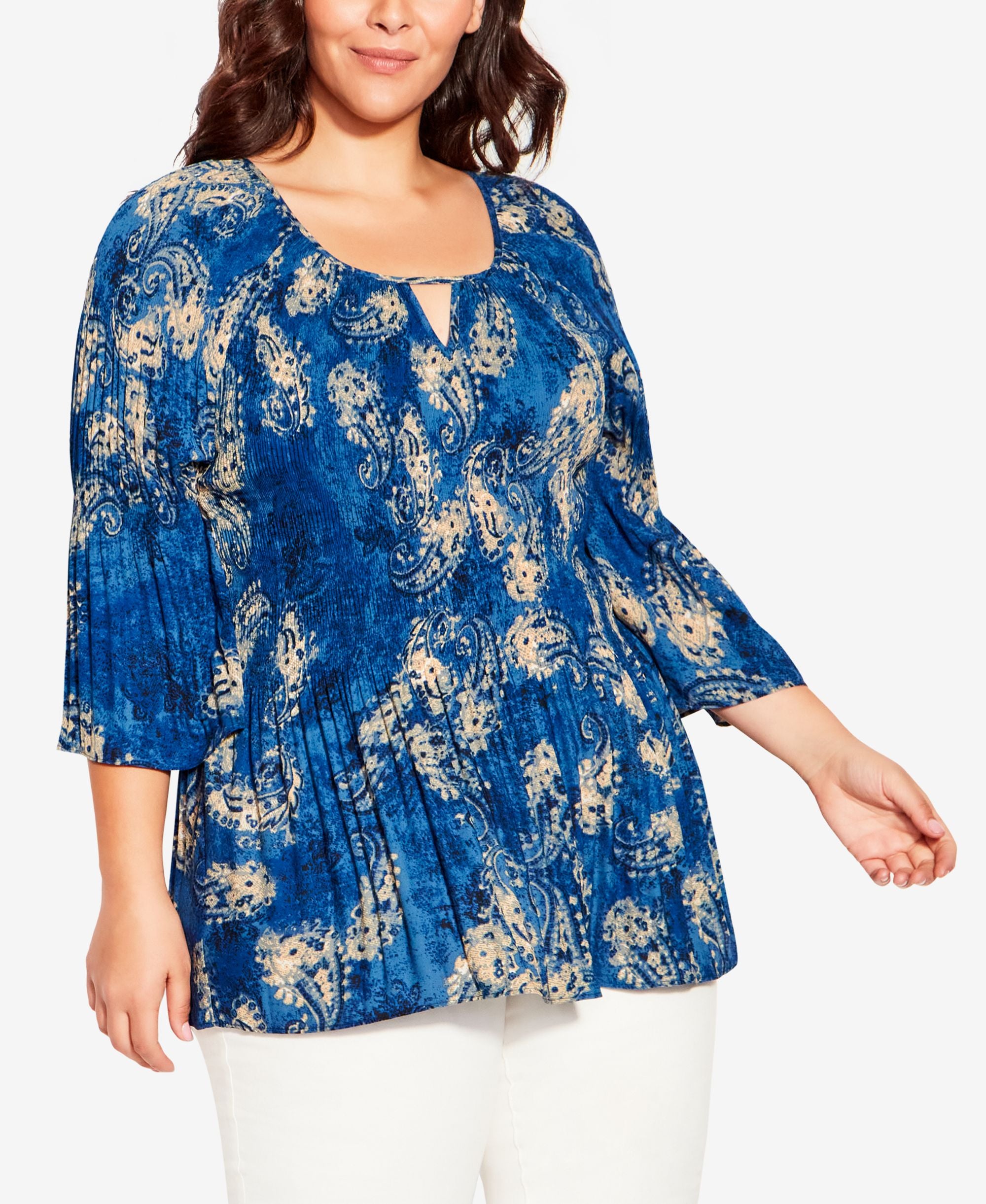 Plus Size Fairville Pleated Top