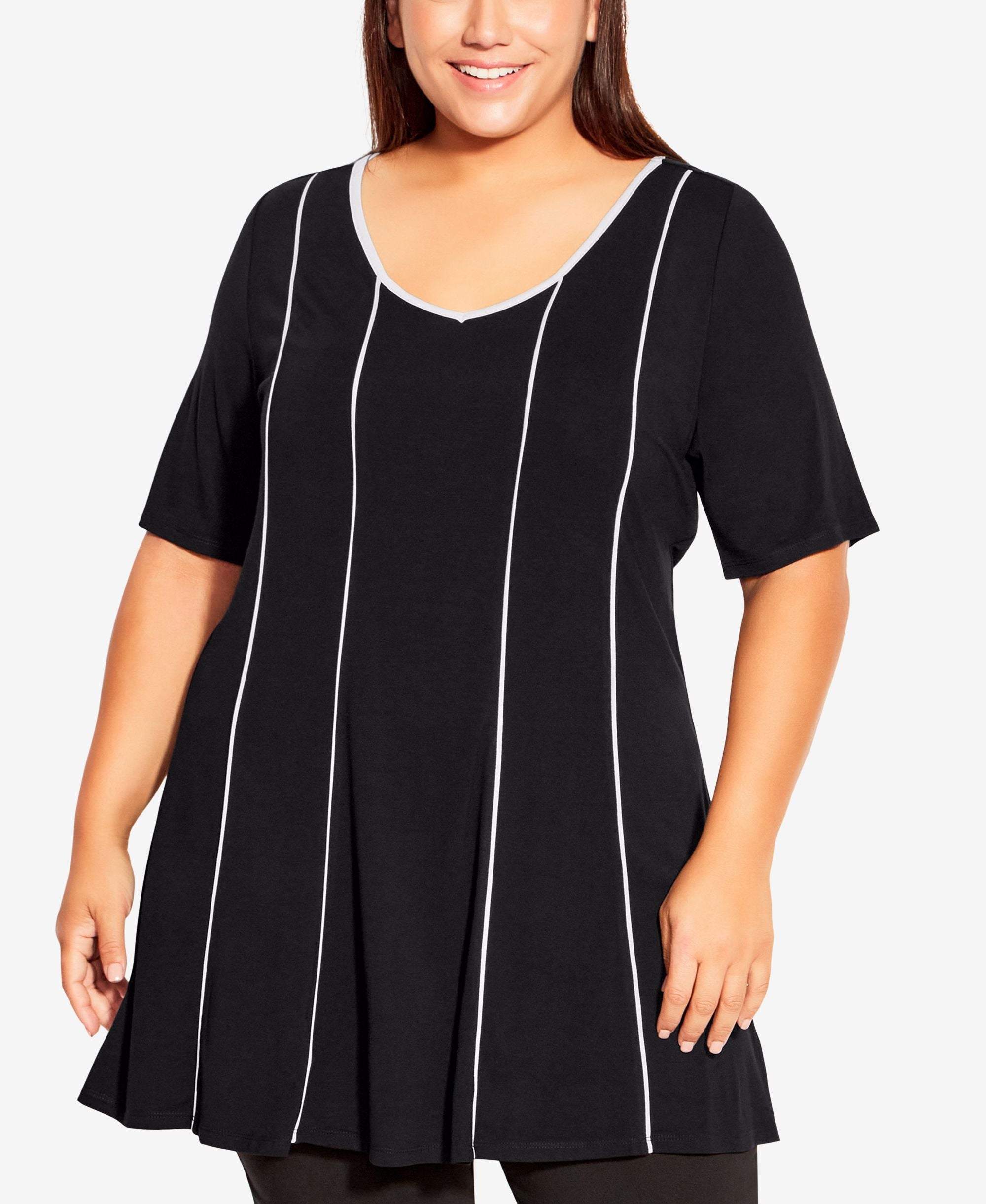 Plus Size Swing Panel Tunic Top