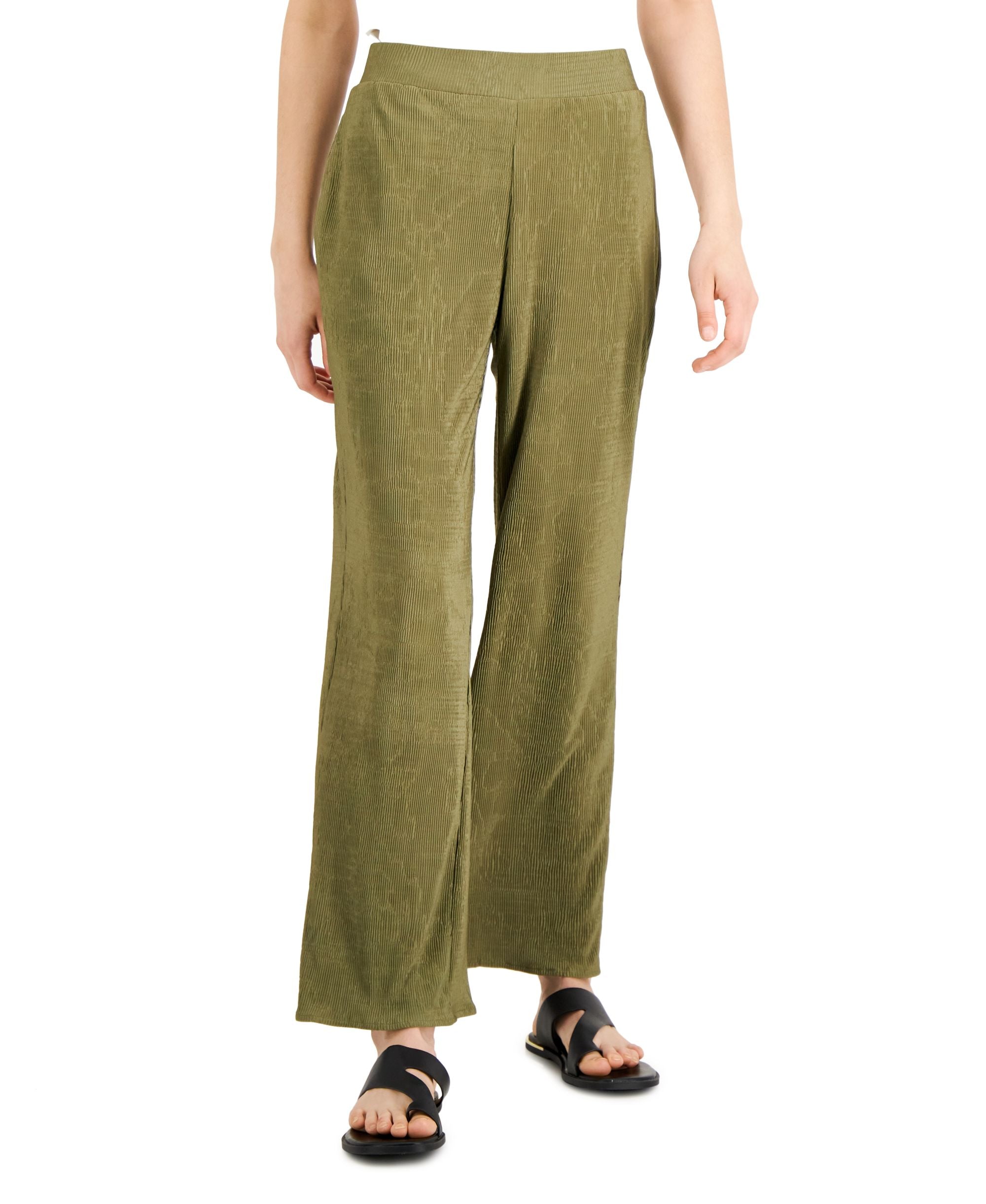 Alfani Womens Textured Stripe Pull On Pants