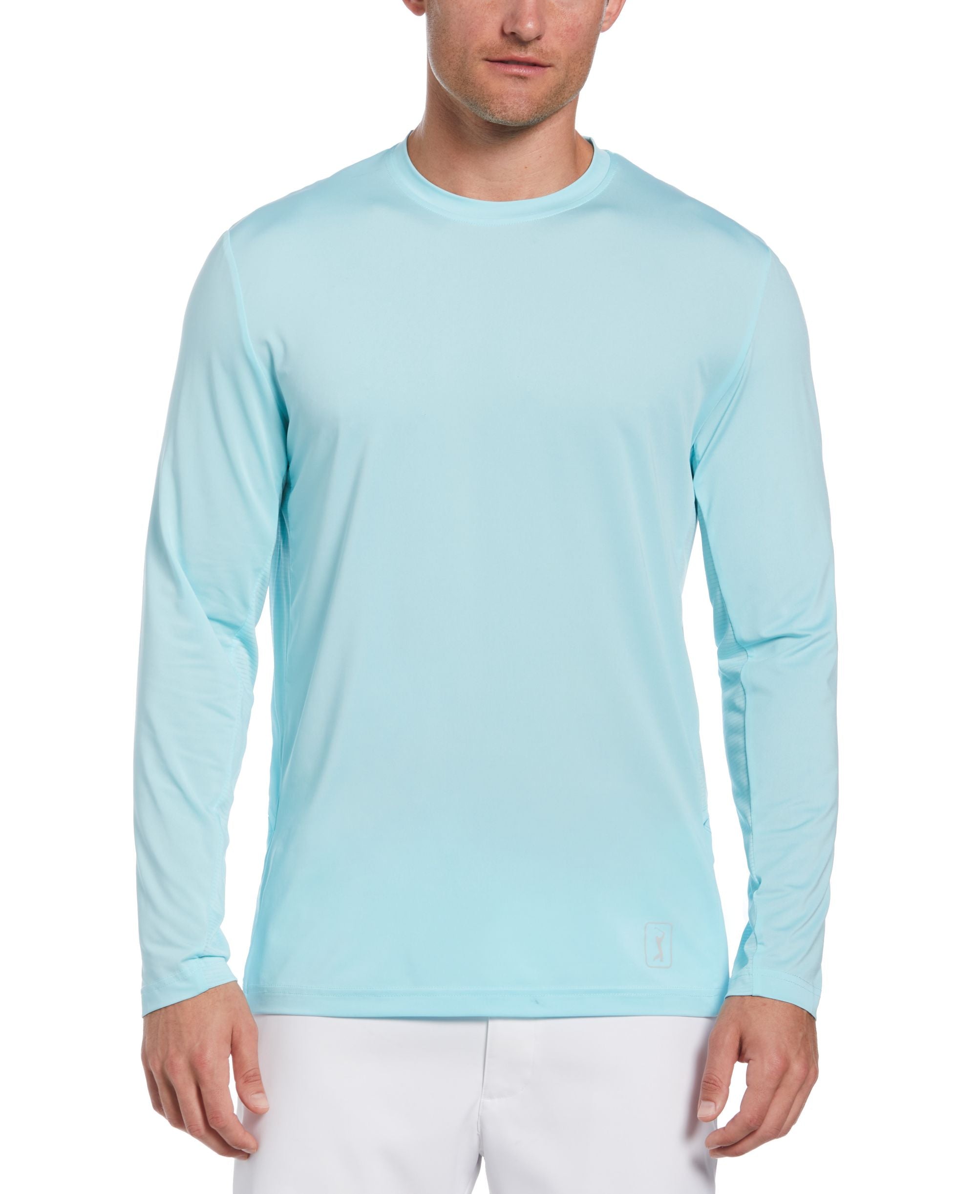Pga Tour Mens Mixed Media Sun Protection Golf Shirt