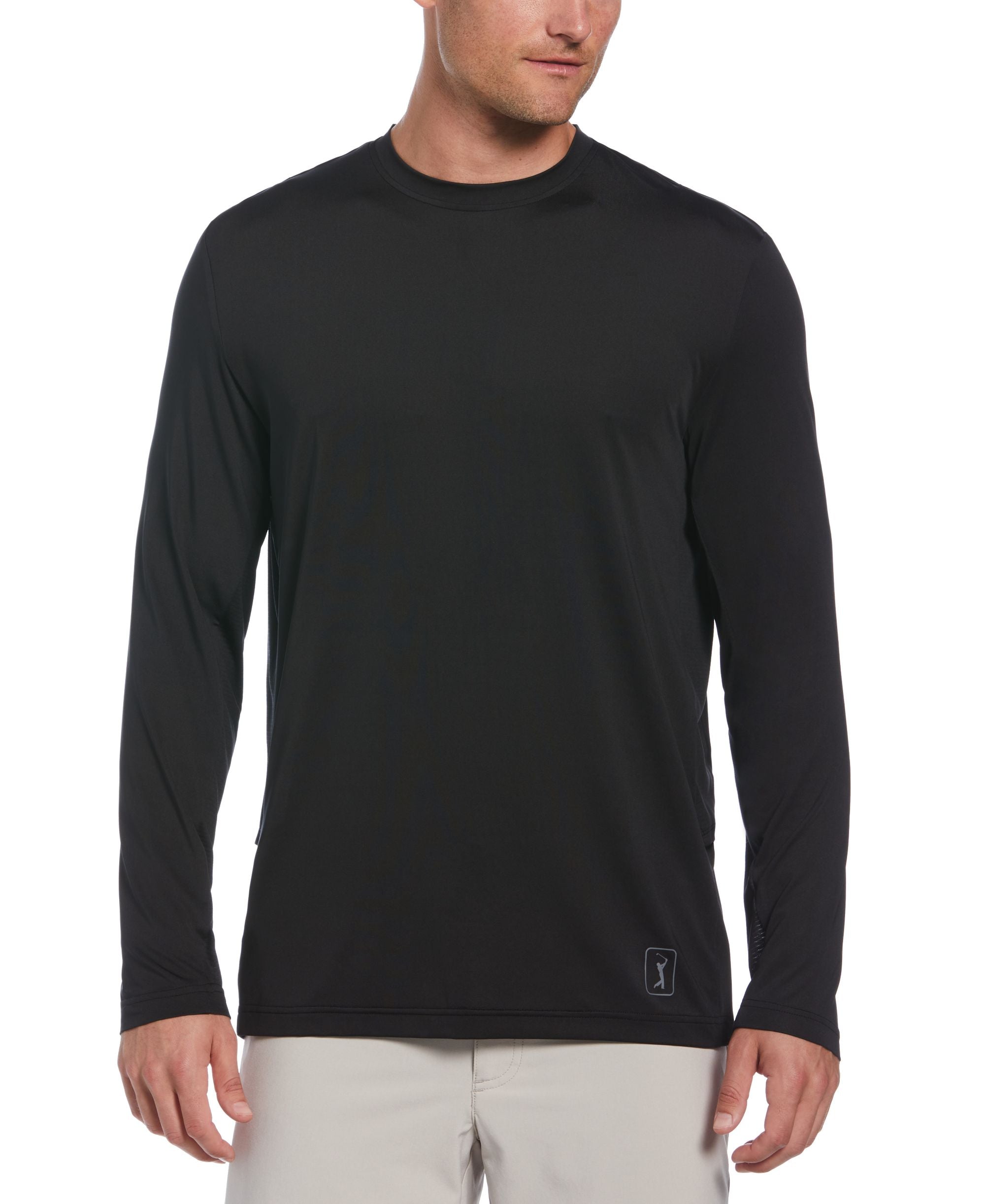 Pga Tour Mens Mixed Media Sun Protection Golf Shirt