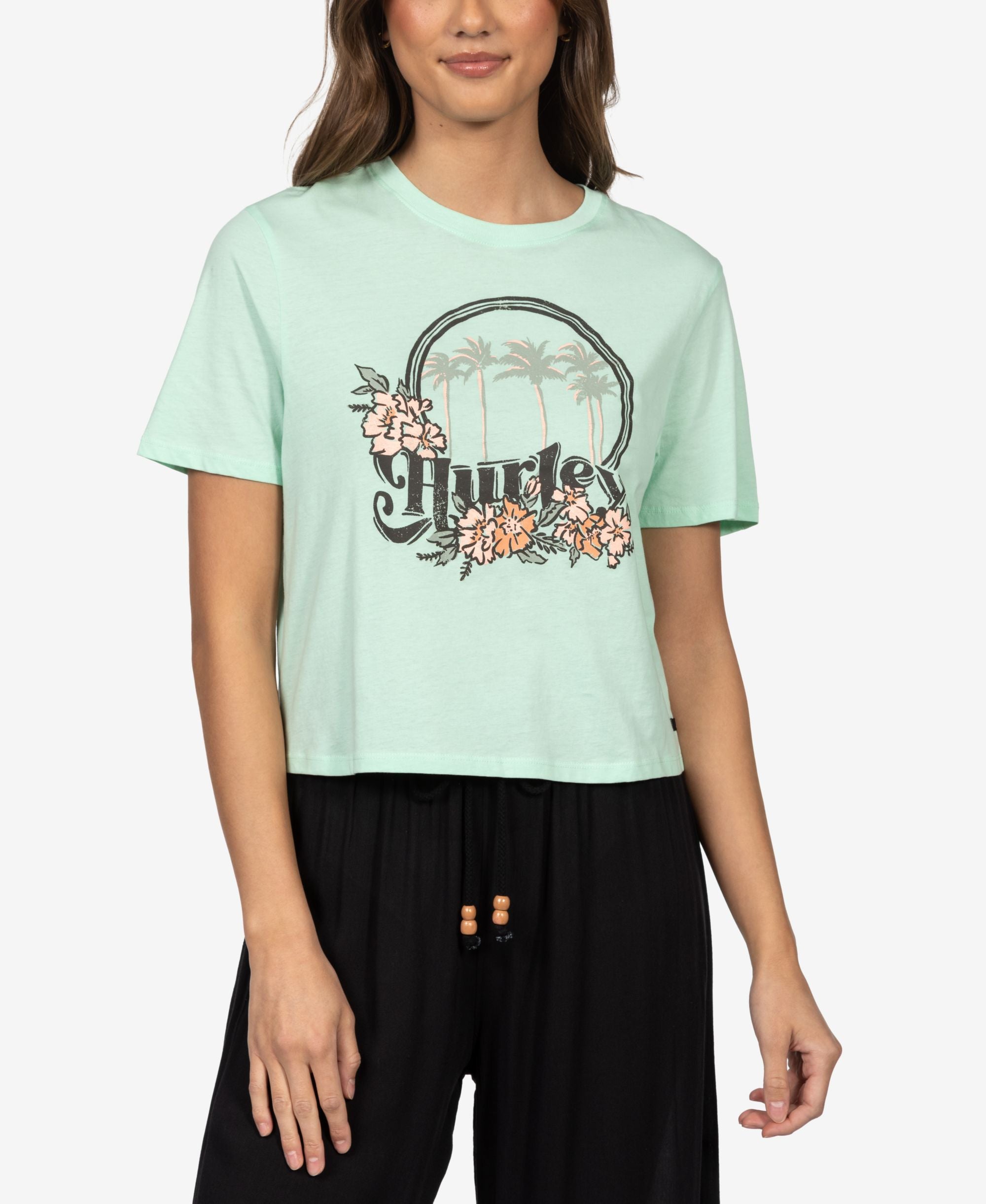Juniors' Nicks Cropped Crewneck Graphic T-Shirt