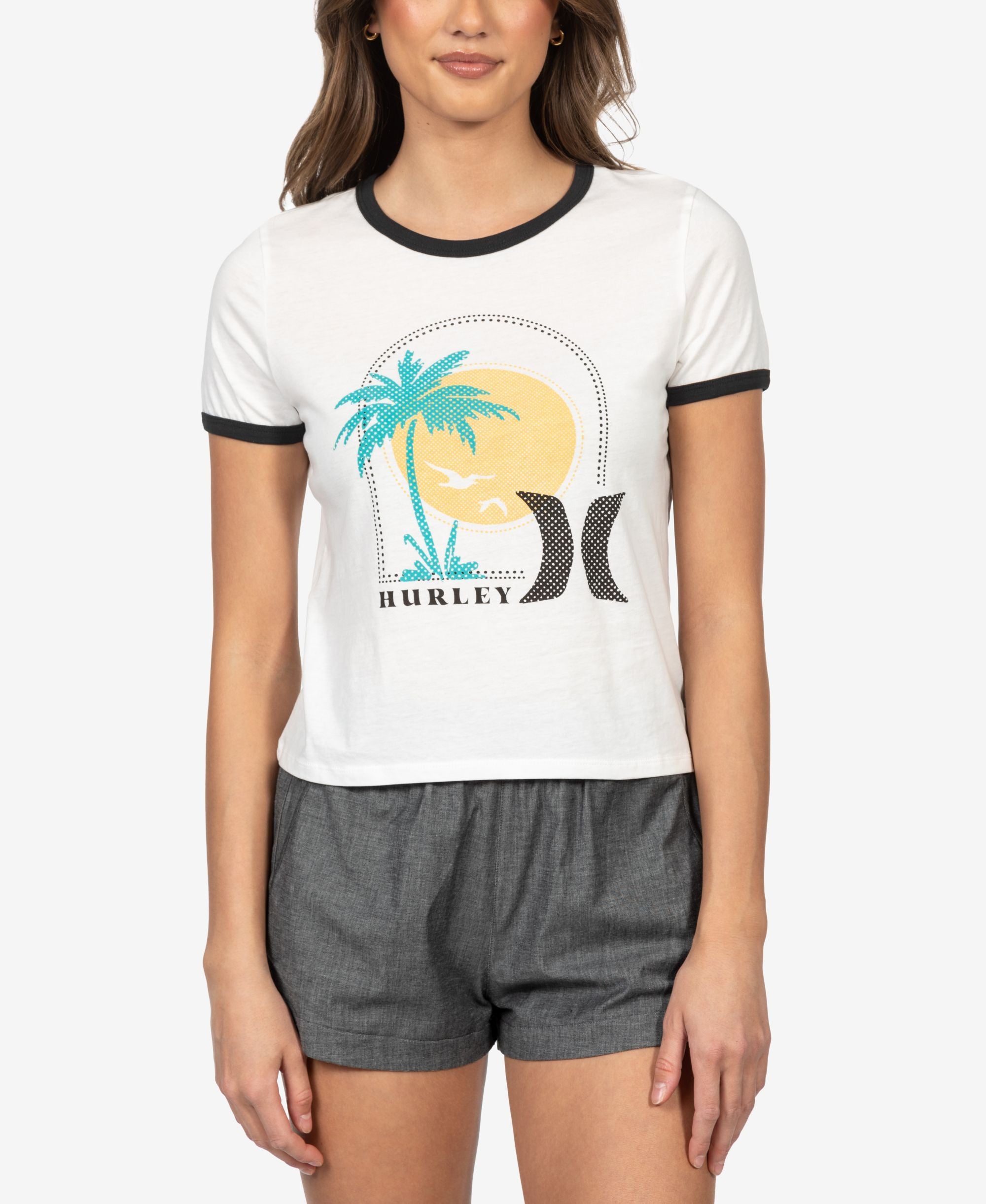 Juniors' Reminisce Baby Ringer Cropped Graphic T-Shirt