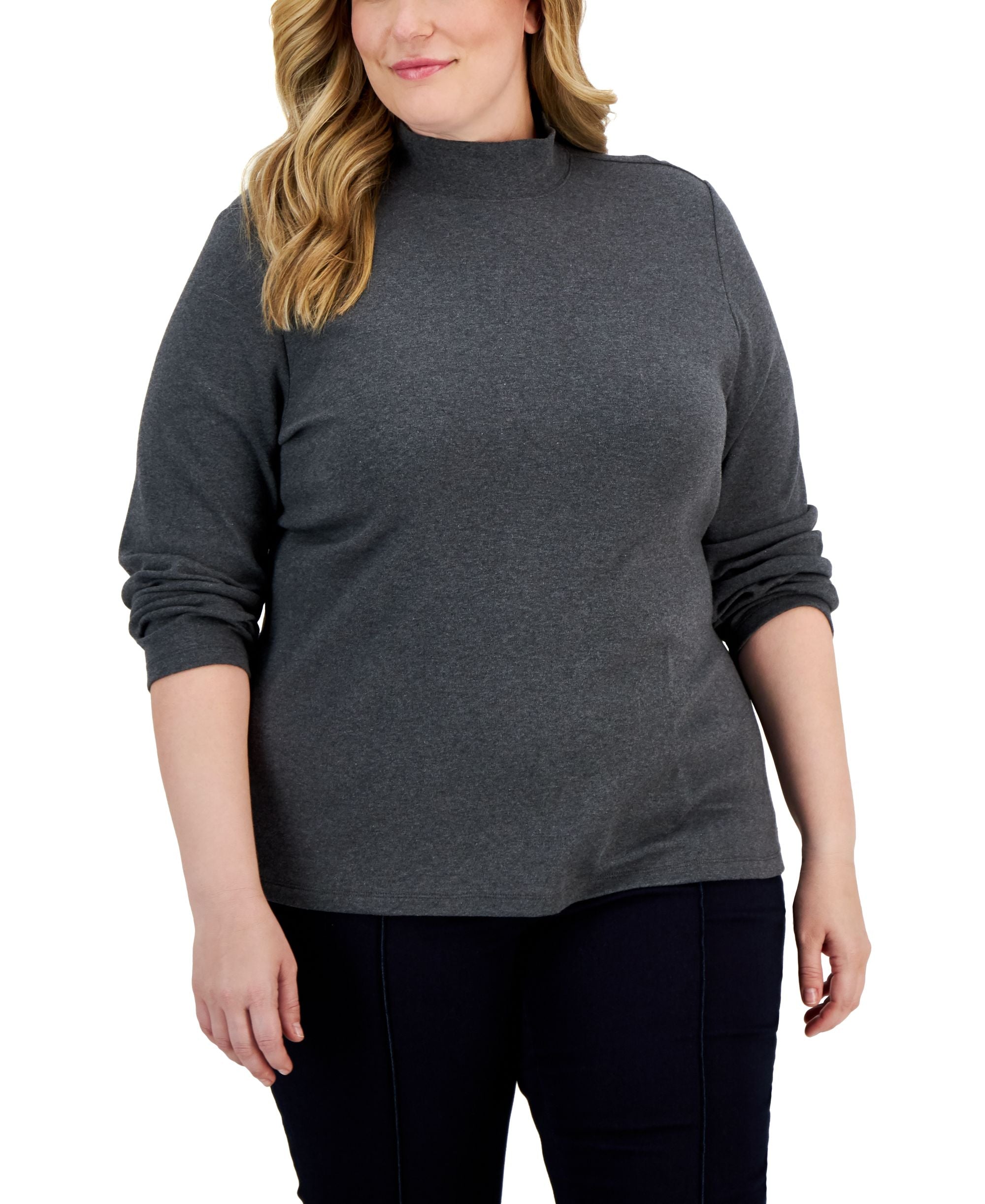 Plus Size Mock-Neck Top