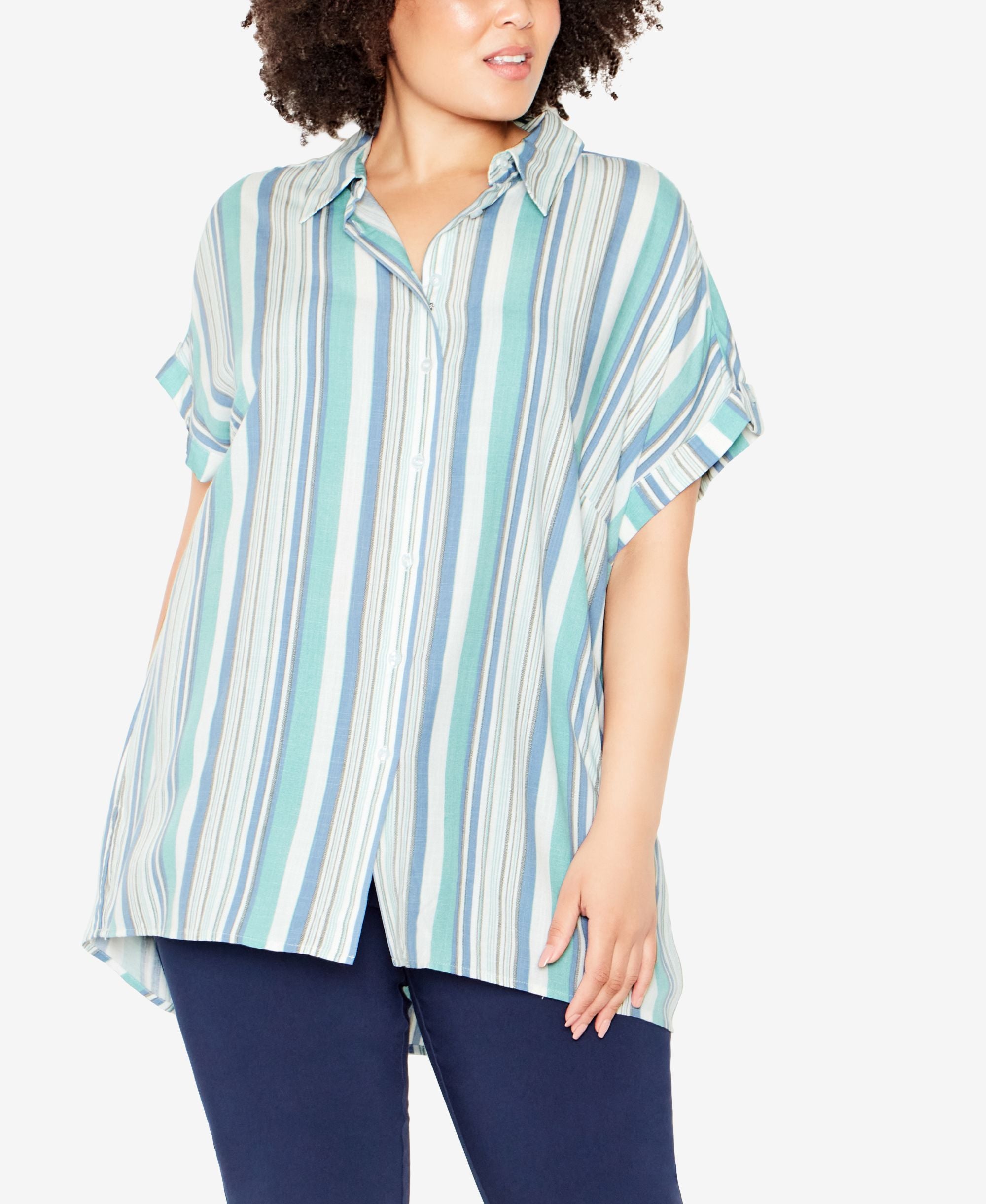 Plus Size Bowling Stripe Shirt
