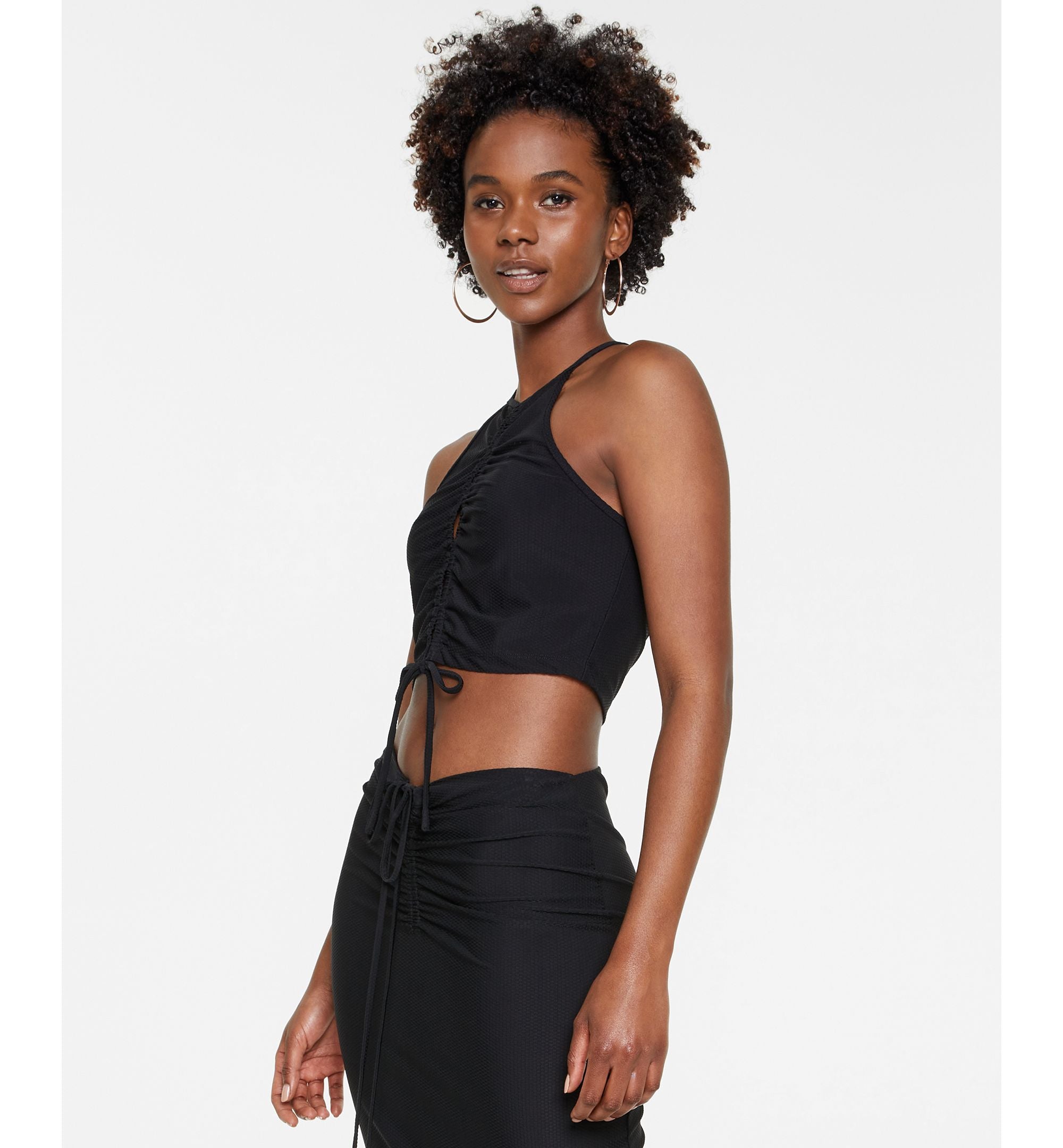 Women's Ruched Keyhole Halter Top