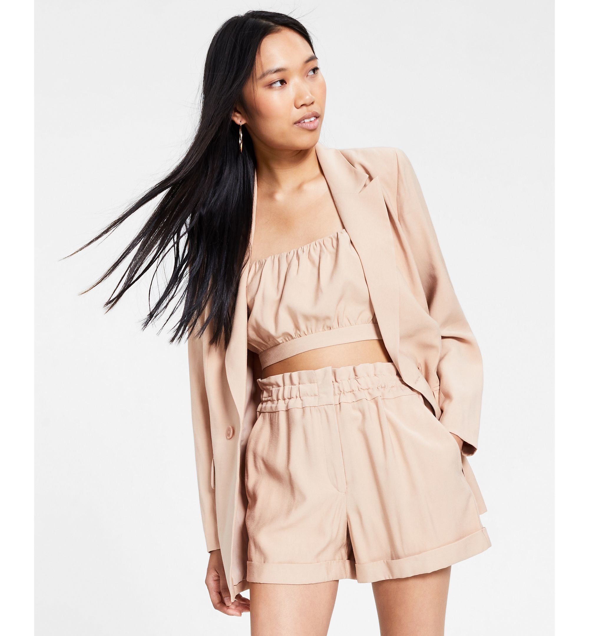 Women's Linen Double-Breasted Blazer