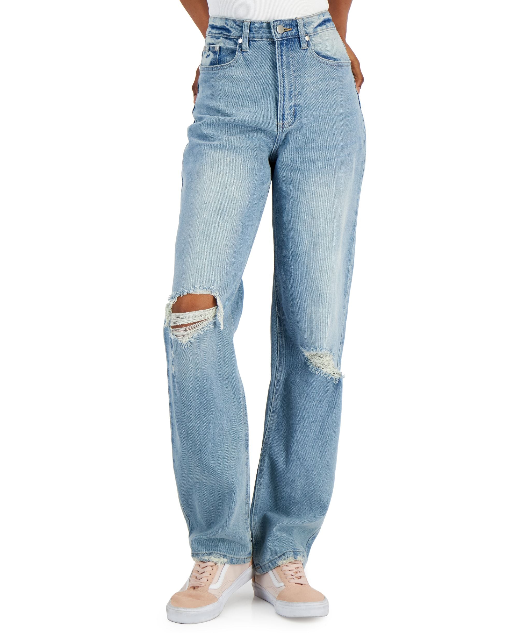 Juniors' Baggy Straight-Leg Jeans