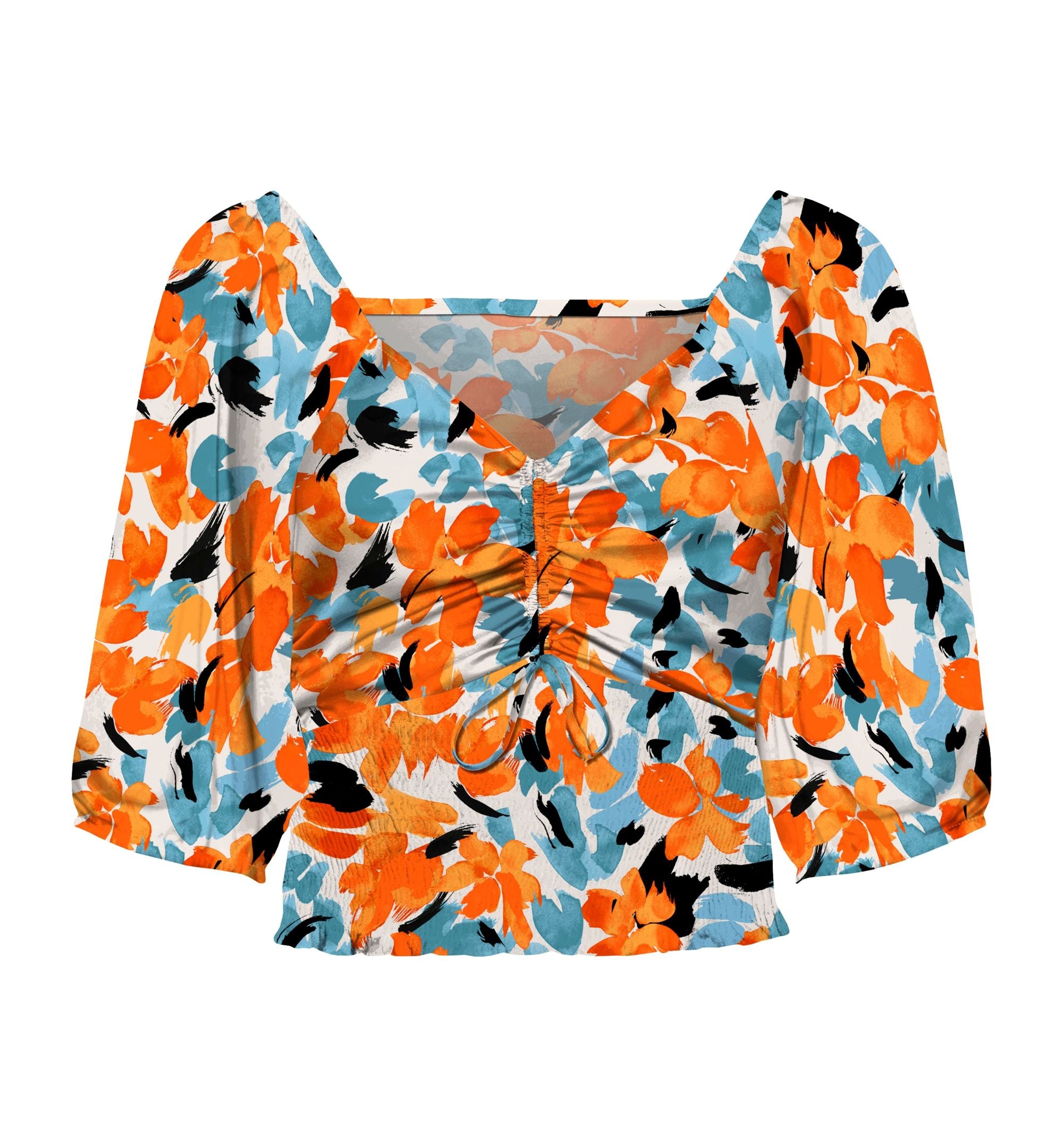 Women's Nala Floral-Print Ruched Crop Top