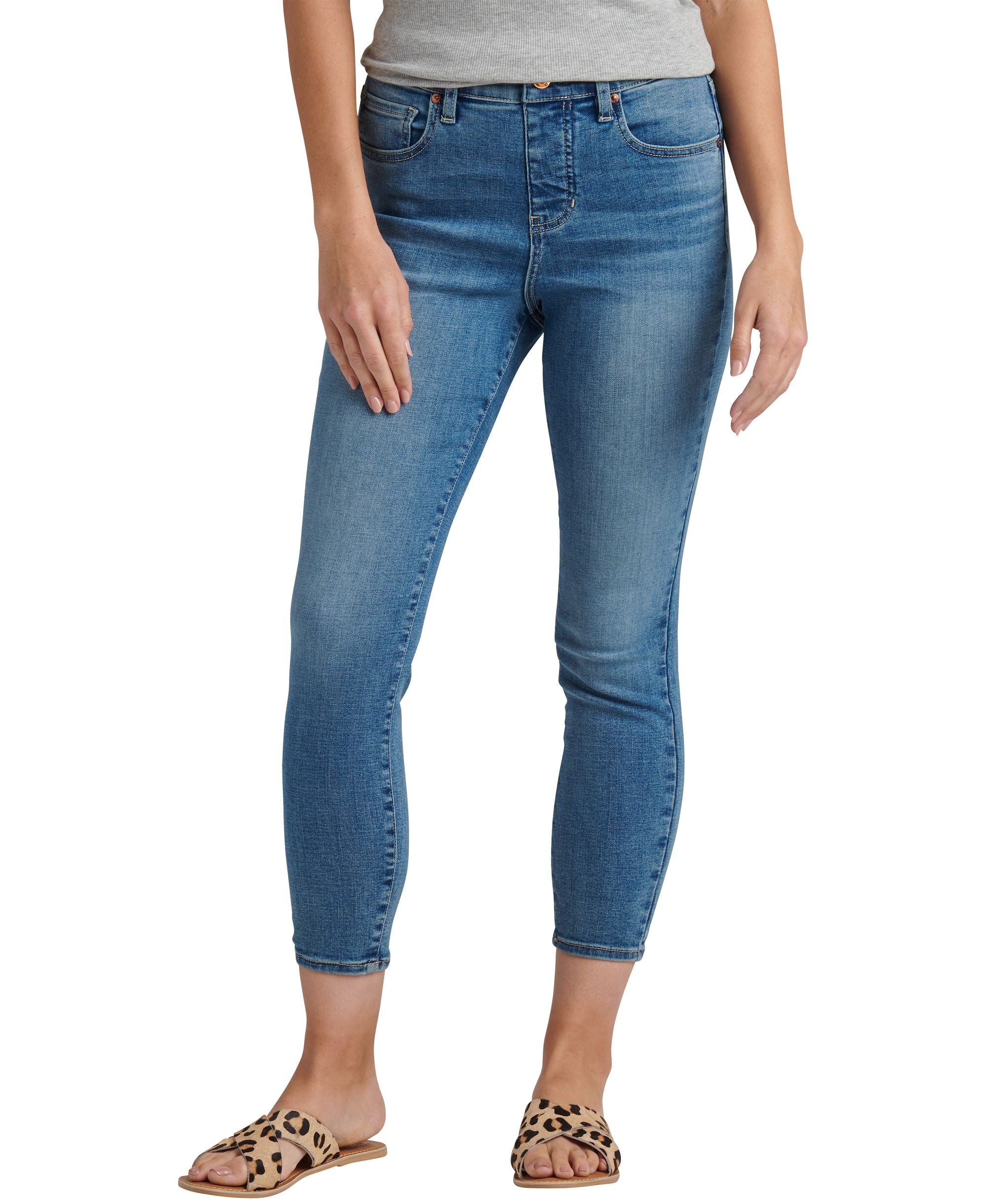 Jag Petite Valentina High Rise Skinny Crop Pull On Jeans