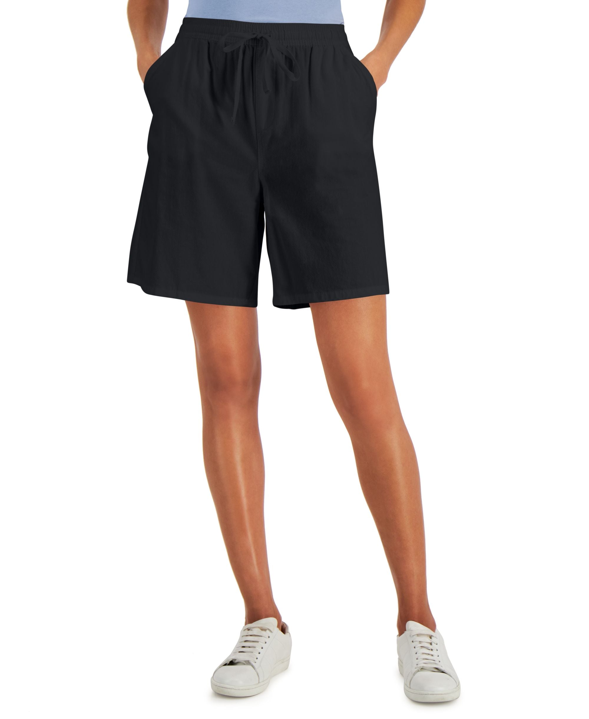 Karen Scott Gemma Cotton Drawstring Bermuda Shorts