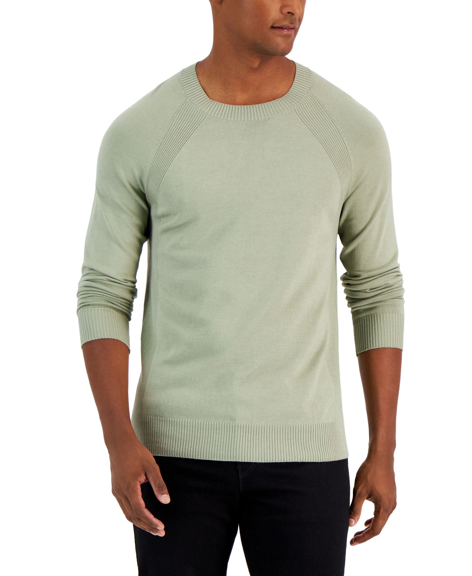 Alfani Mens Ribbed Raglan Sweater