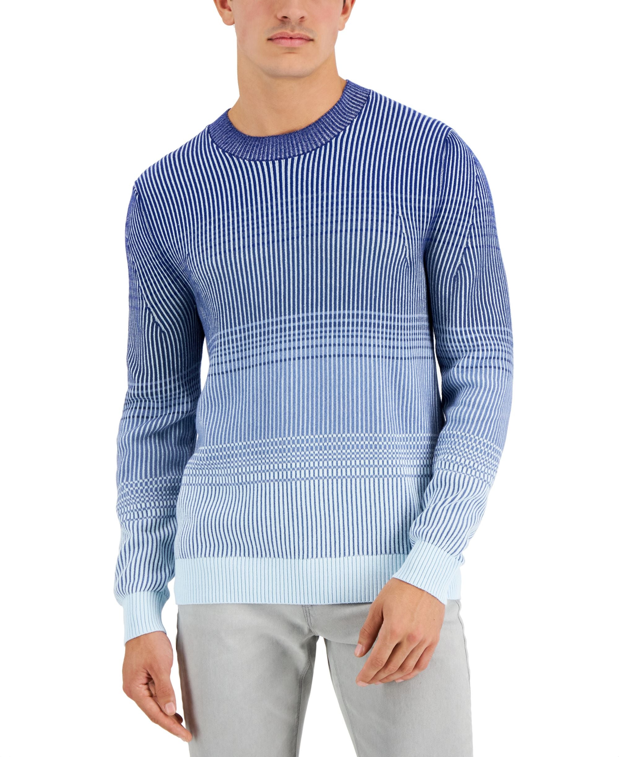 Alfani Mens Ombre Striped Sweater